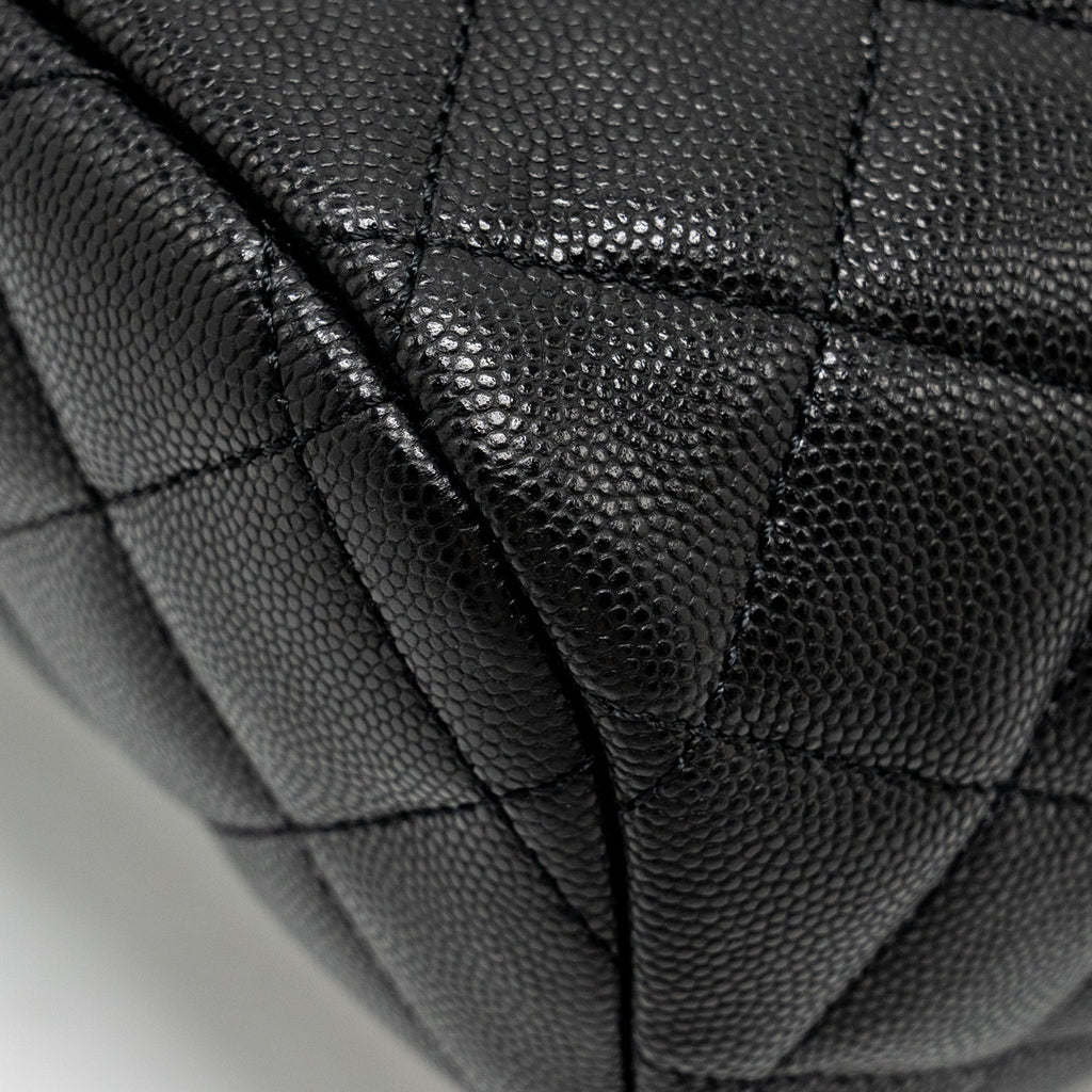 CHANEL 23S QUILTED MINI BACKPACK CAVIAR BLACK LGHW (MICROCHIP)
