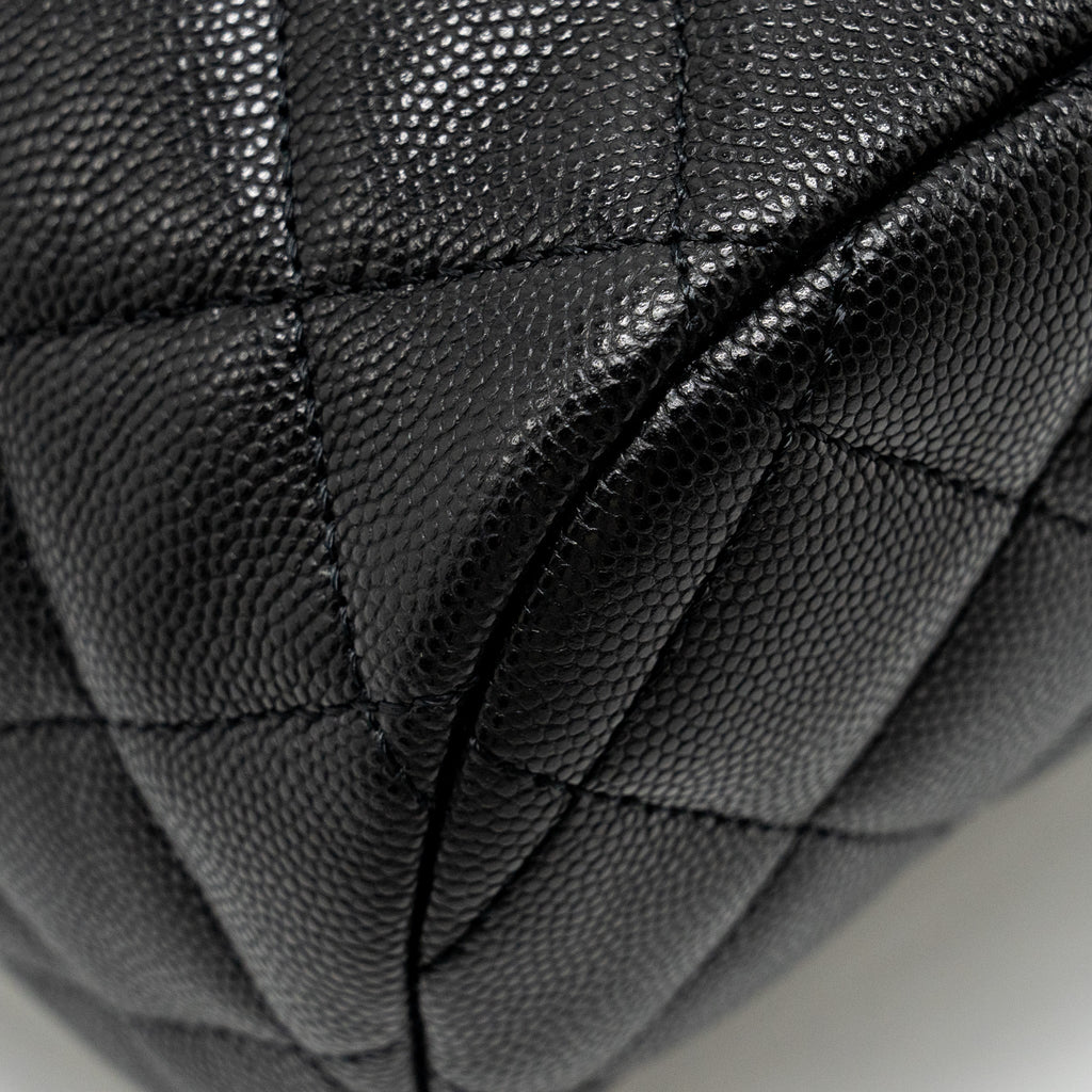 CHANEL 23S QUILTED MINI BACKPACK CAVIAR BLACK LGHW (MICROCHIP)