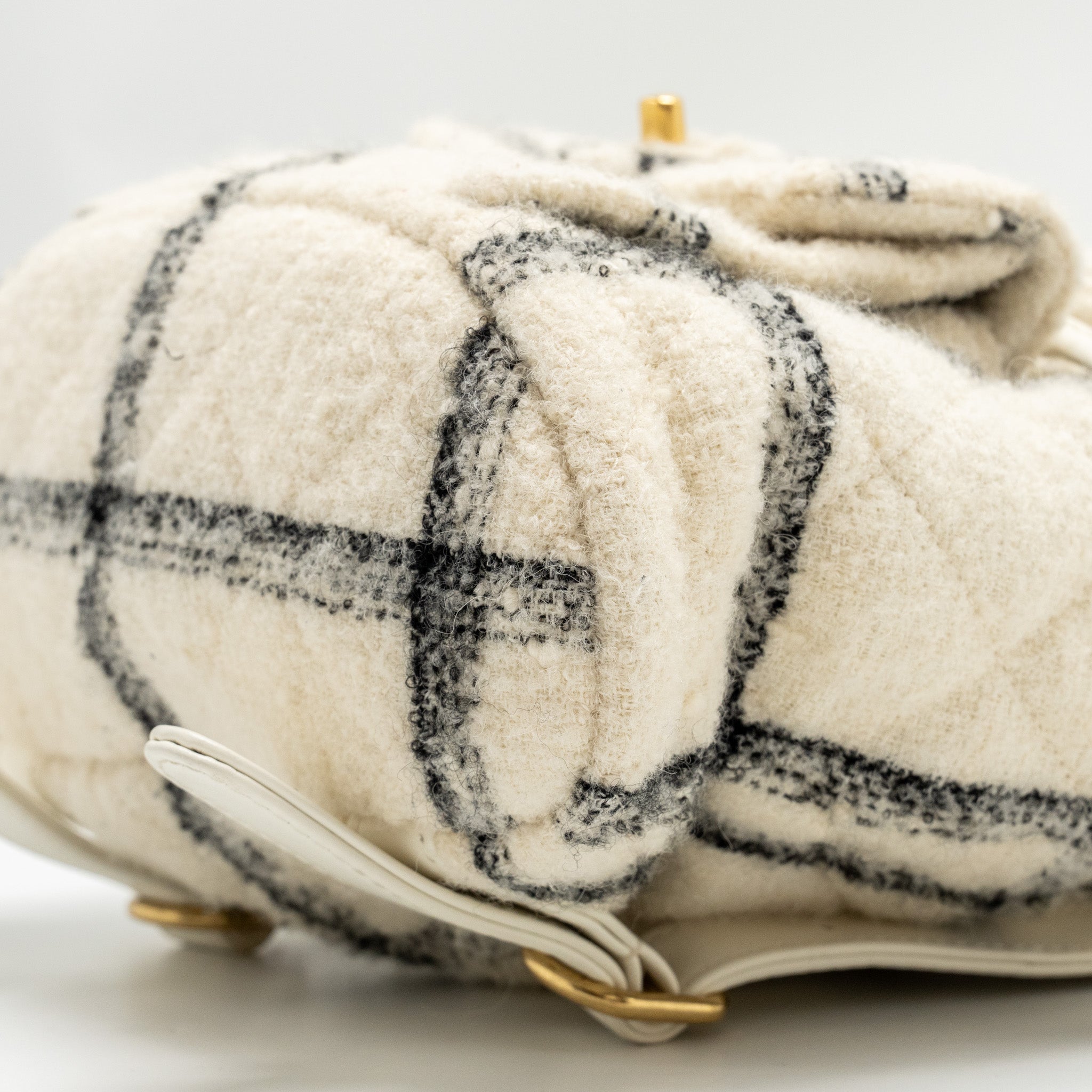 CHANEL DUMA BACKPACK FABRIC WHITE/MULTICOLOUR GHW (MICROCHIP)