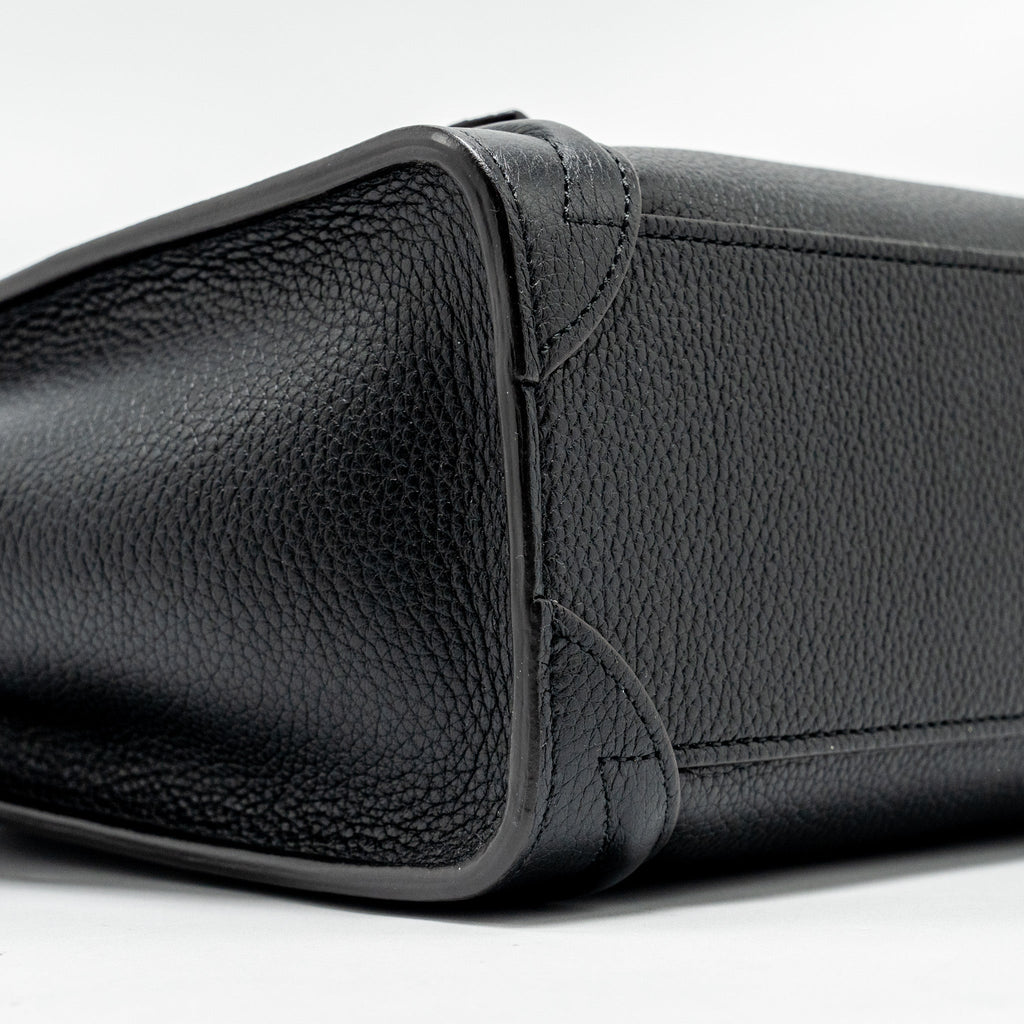 CELINE NANO LUGGAGE BAG CALFSKIN BLACK SHW