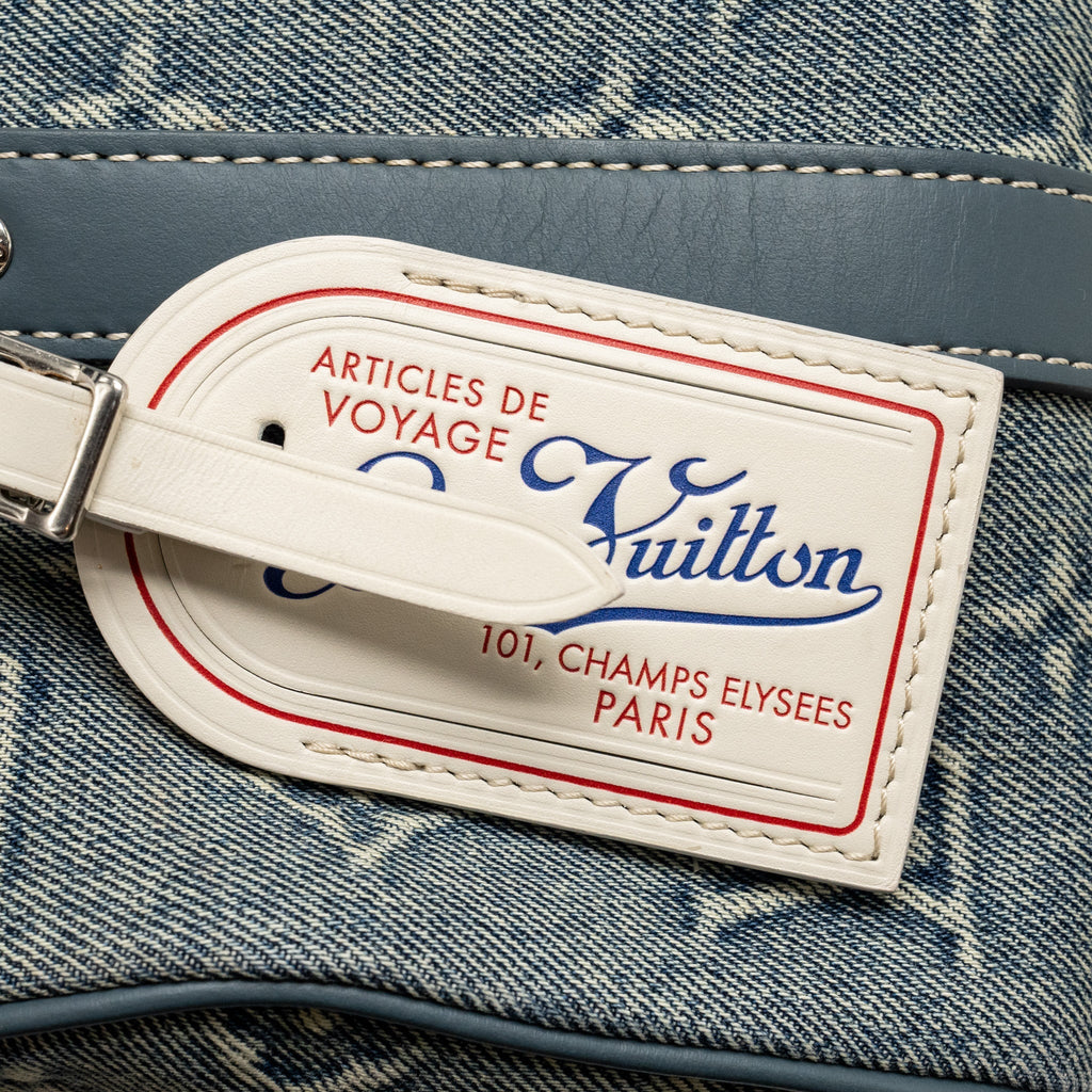LOUIS VUITTON KEEPALL BANDOULIERE 25 WASHED DENIM CANVAS BLUE SHW
