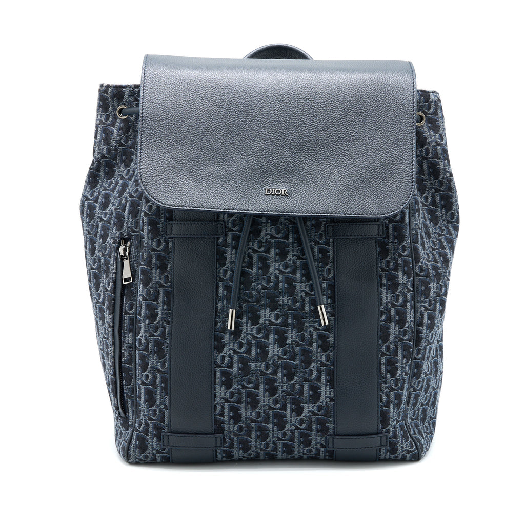 DIOR HOMME BACKPACK OBLIQUE JACQUARD CANVAS/LEATHER GREY SHW