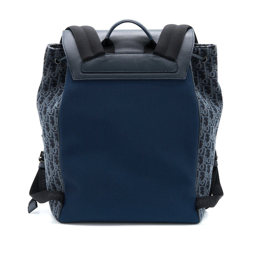 DIOR HOMME BACKPACK OBLIQUE JACQUARD CANVAS/LEATHER GREY SHW