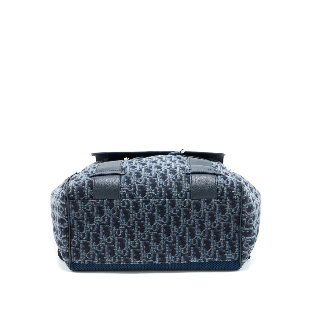 DIOR HOMME BACKPACK OBLIQUE JACQUARD CANVAS/LEATHER GREY SHW