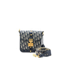 DIOR ADDICT VERTICAL MESSENGER BAG OBLIQUE CANVAS BLUE GHW