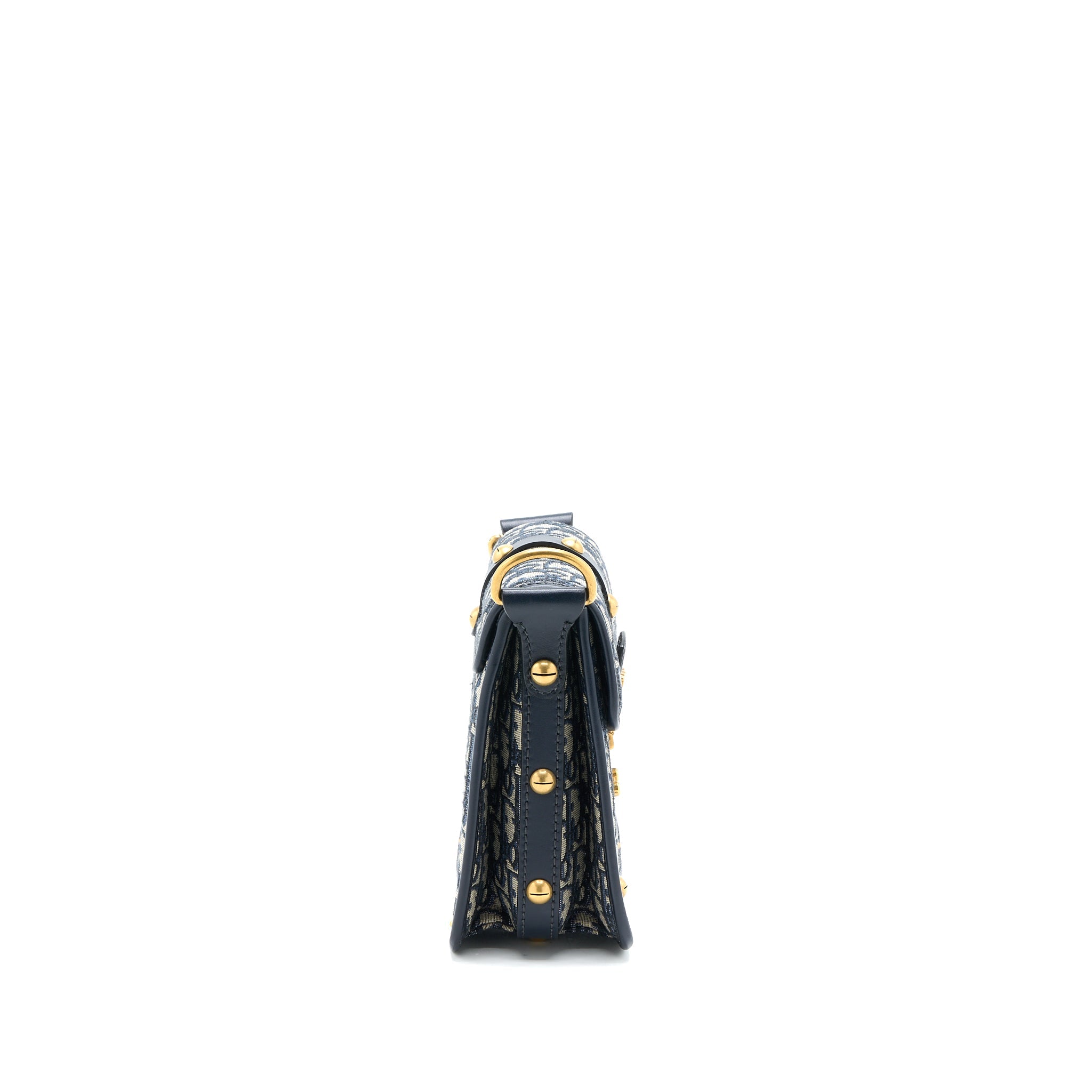 DIOR ADDICT VERTICAL MESSENGER BAG OBLIQUE CANVAS BLUE GHW