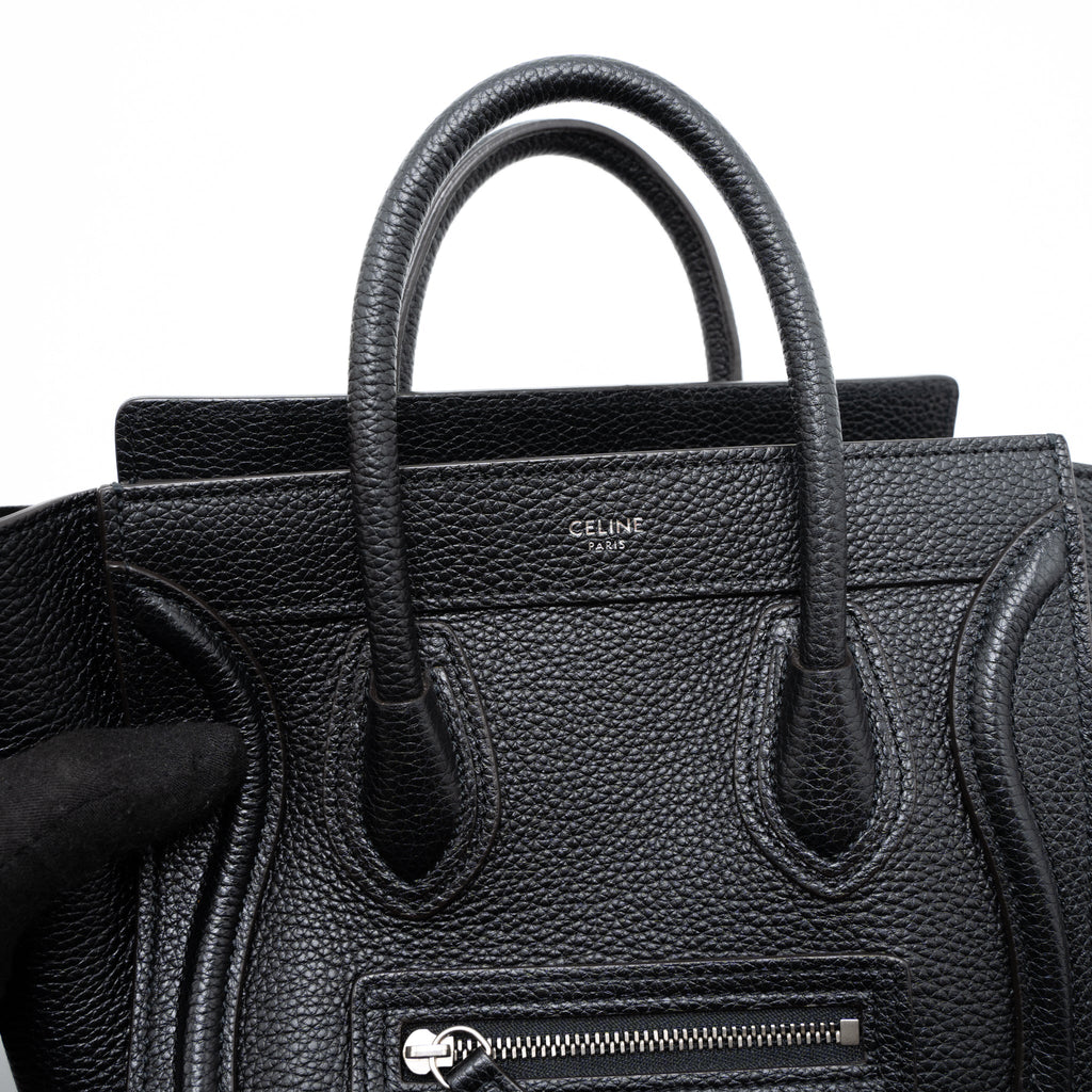 CELINE NANO LUGGAGE BAG CALFSKIN BLACK SHW