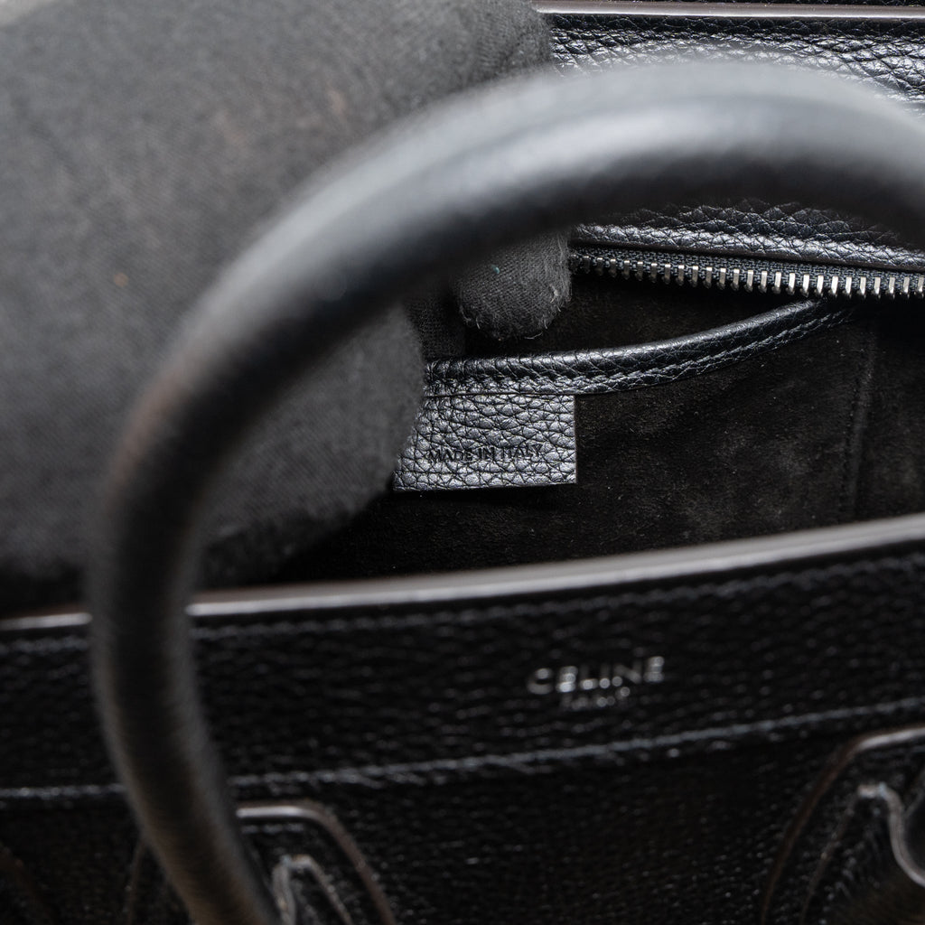 CELINE NANO LUGGAGE BAG CALFSKIN BLACK SHW