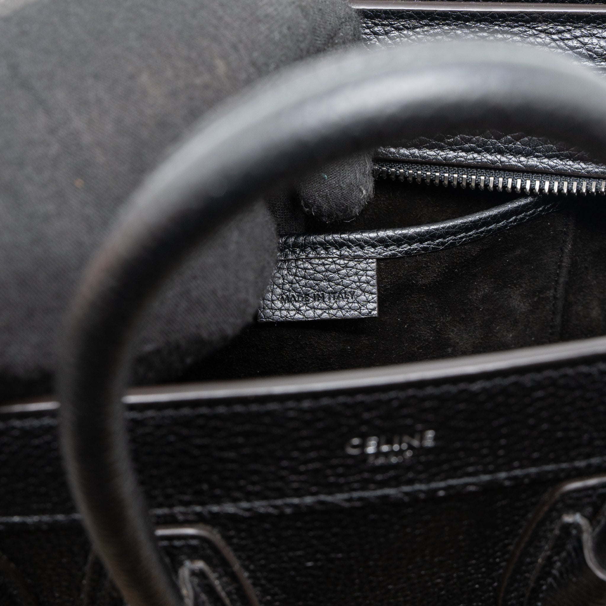 CELINE NANO LUGGAGE BAG CALFSKIN BLACK SHW