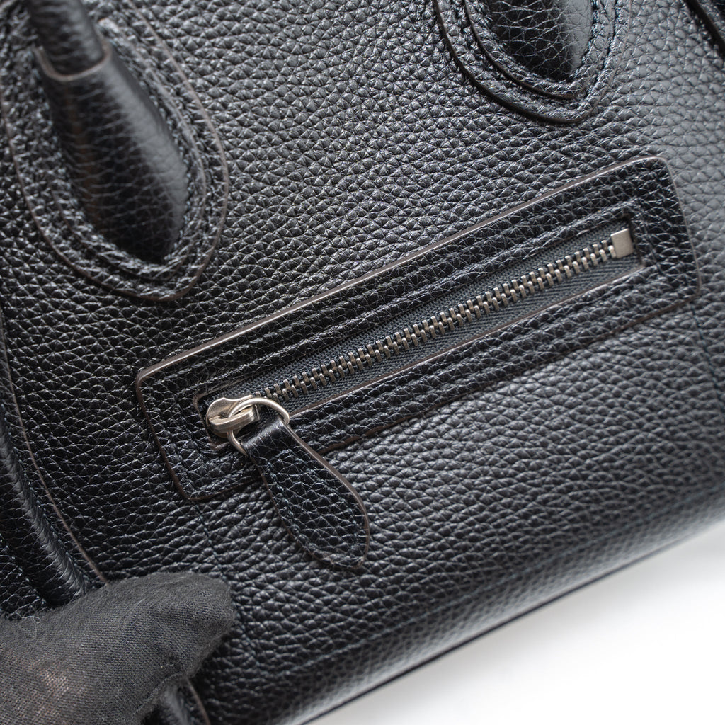 CELINE NANO LUGGAGE BAG CALFSKIN BLACK SHW