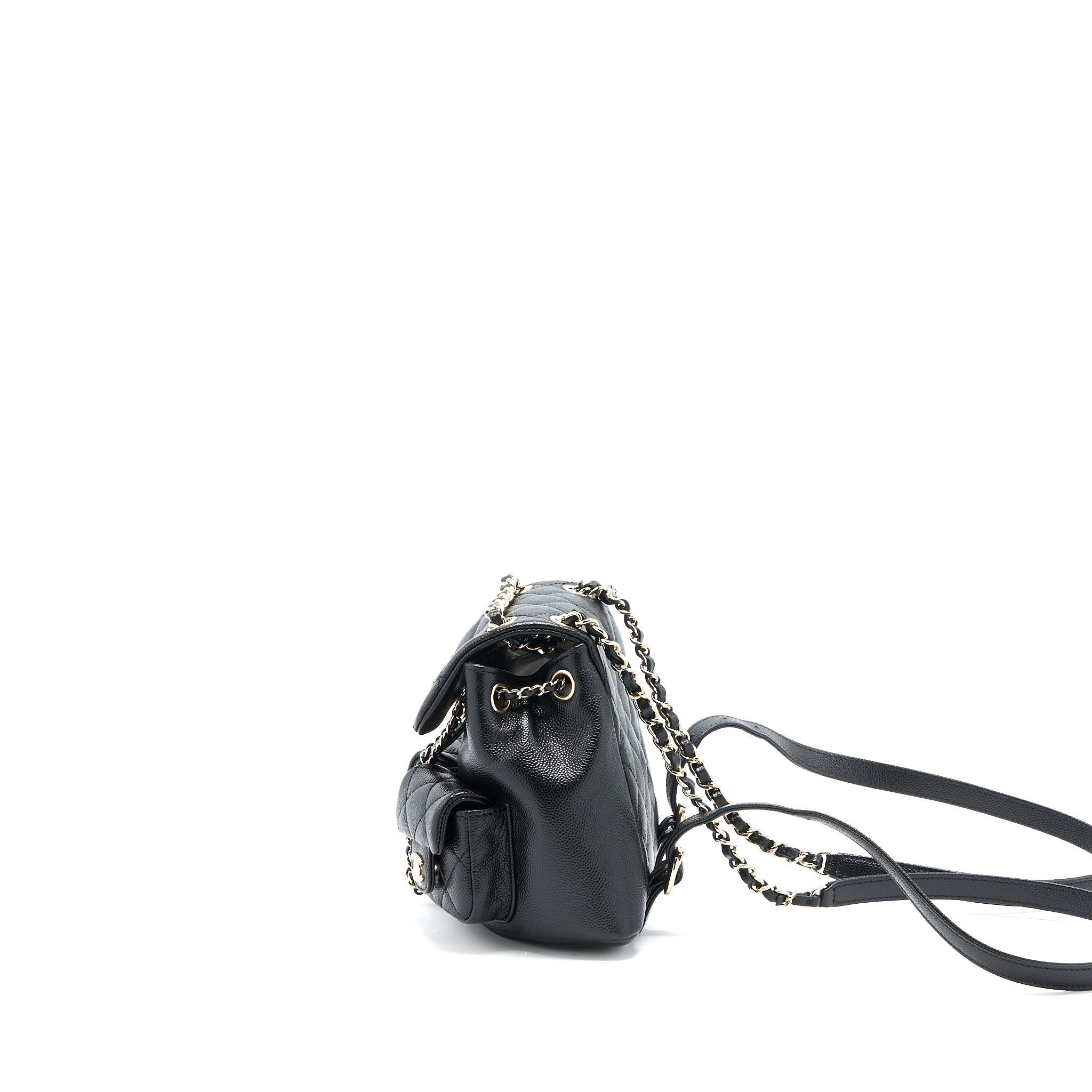 CHANEL 23P MINI TRIPLE PACK BACKPACK CAVIAR BLACK LGHW (MICROCHIP)