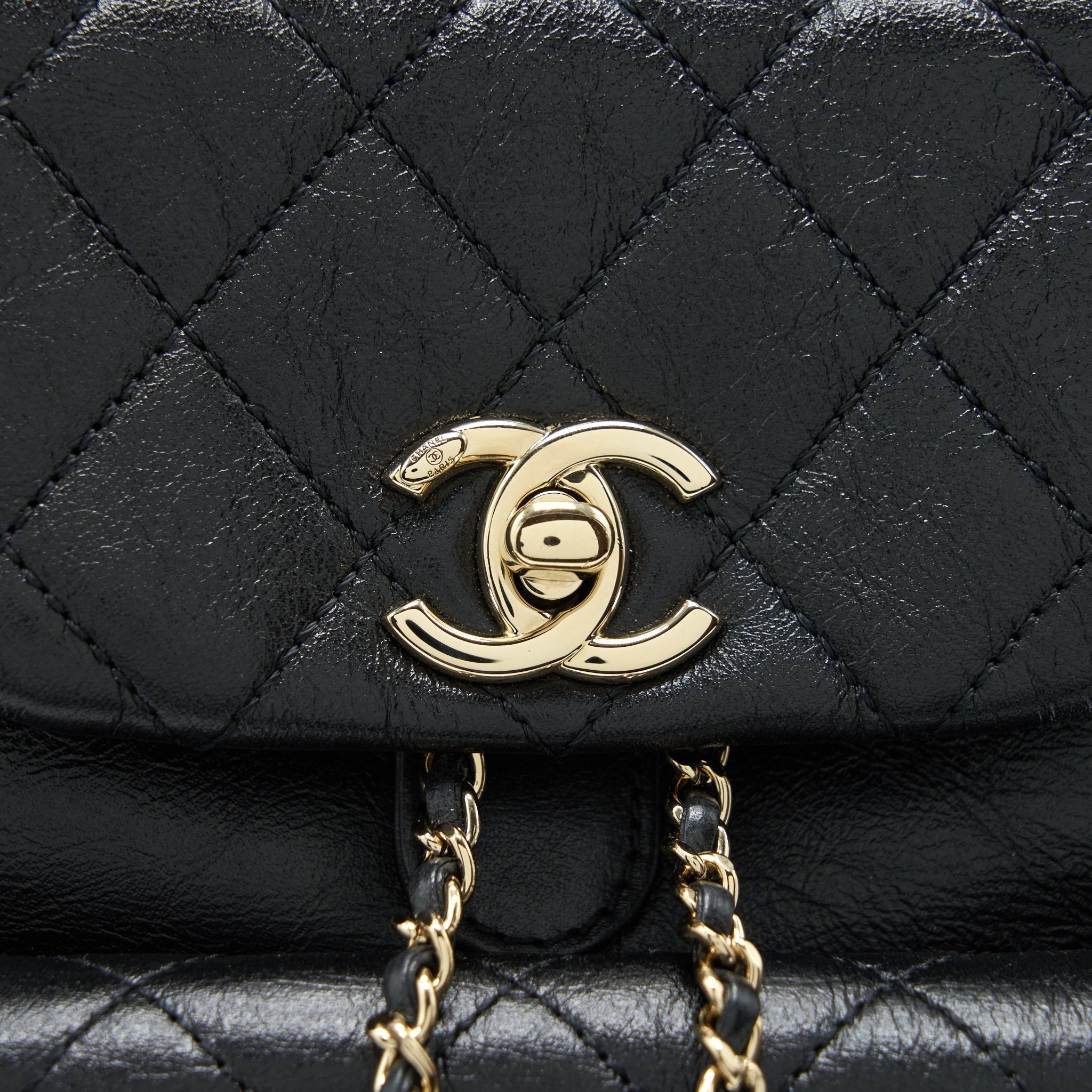 CHANEL 22C MINI DUMA BACKPACK CALFSKIN BLACK LGHW (MICROCHIP)