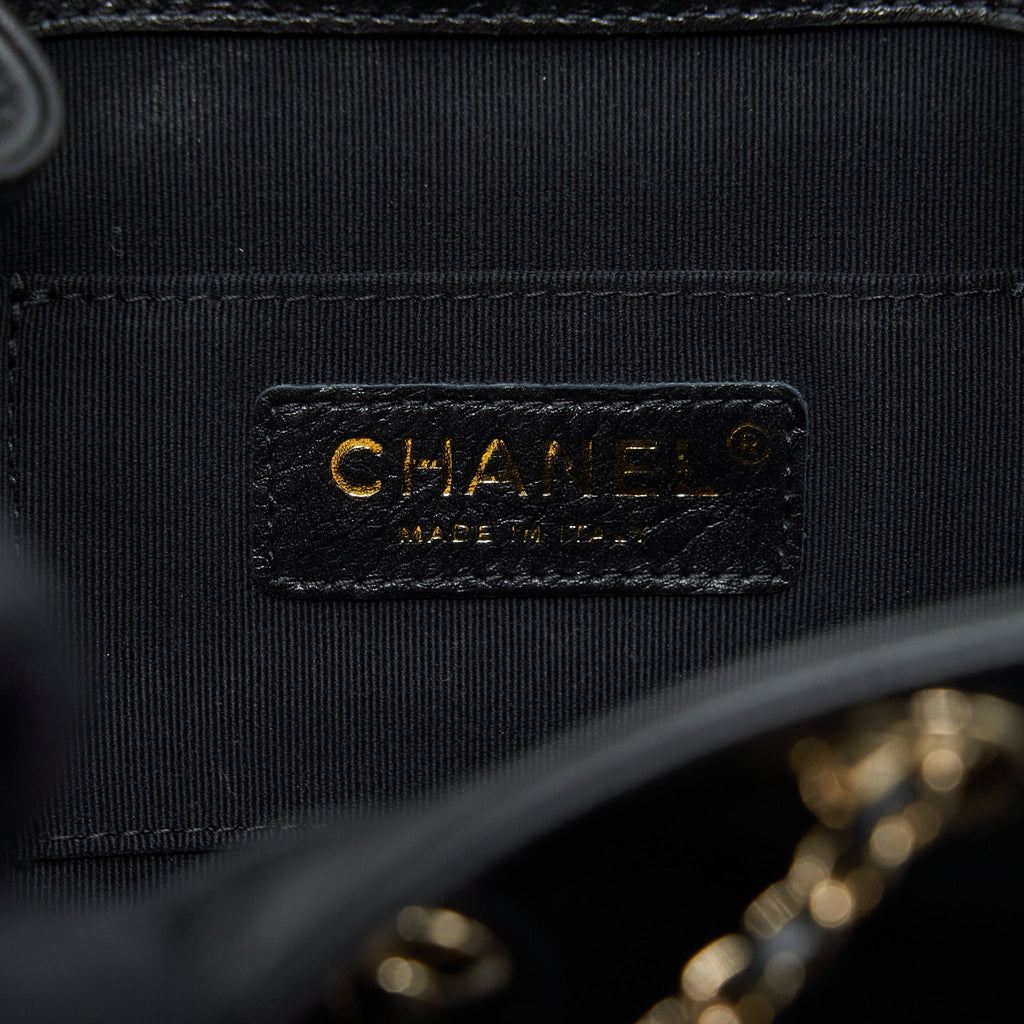 CHANEL 22C MINI DUMA BACKPACK CALFSKIN BLACK LGHW (MICROCHIP)