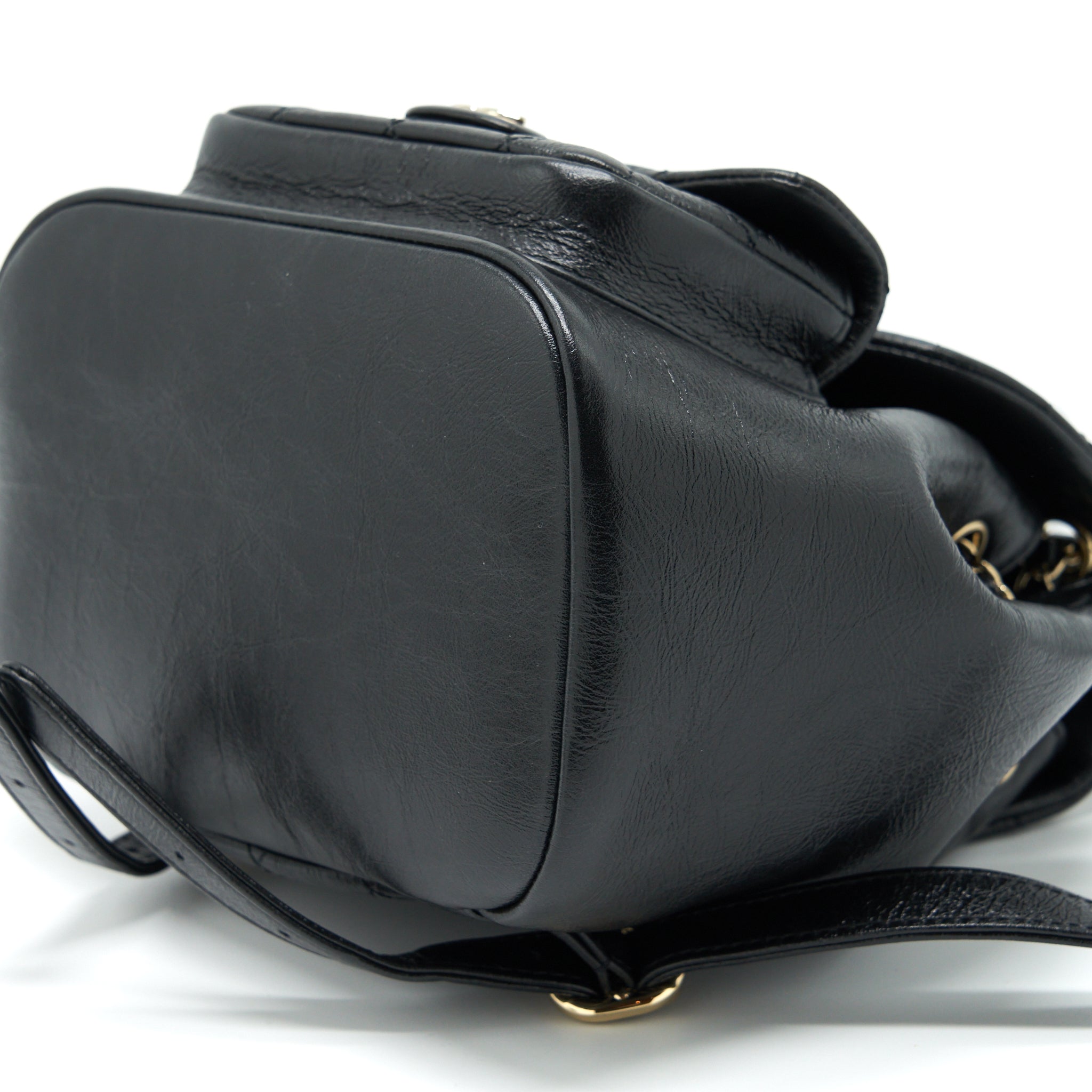 CHANEL 22C MINI DUMA BACKPACK CALFSKIN BLACK LGHW (MICROCHIP)
