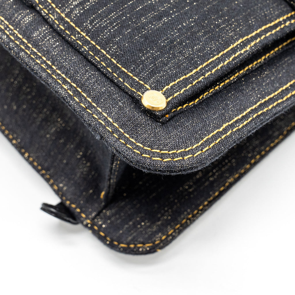 CHANEL 23S FLAP BACKPACK DENIM DARK BLUE WITH BRUSHED GHW (MICROCHIP)