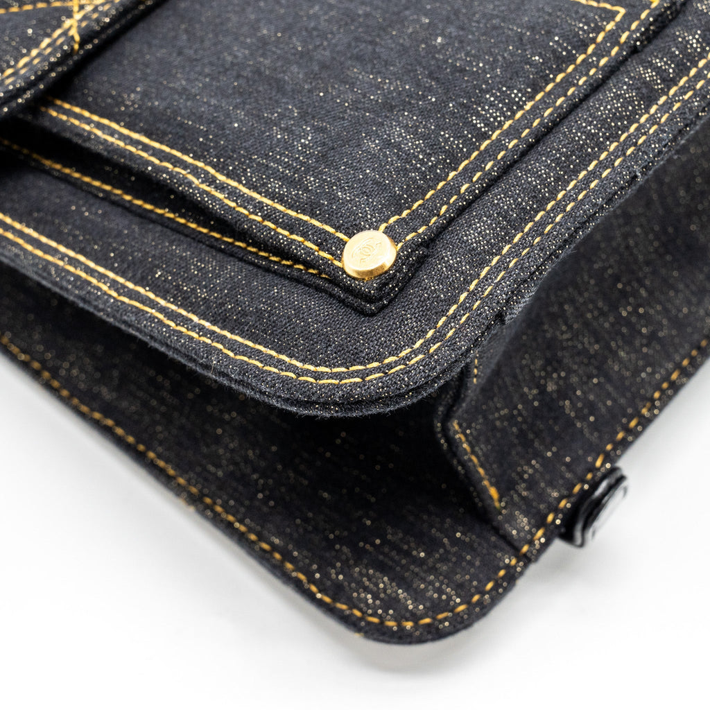 CHANEL 23S FLAP BACKPACK DENIM DARK BLUE WITH BRUSHED GHW (MICROCHIP)