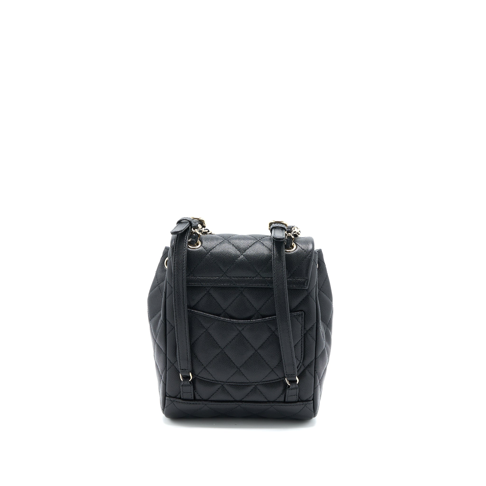 CHANEL 23P MINI FLAP BACKPACK CAVIAR BLACK LGHW (MICROCHIP)
