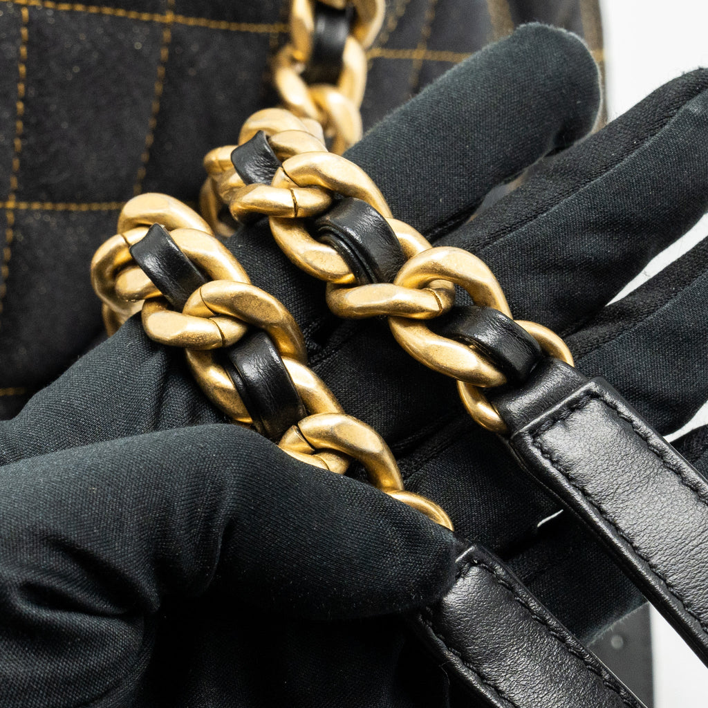CHANEL 23S FLAP BACKPACK DENIM DARK BLUE WITH BRUSHED GHW (MICROCHIP)