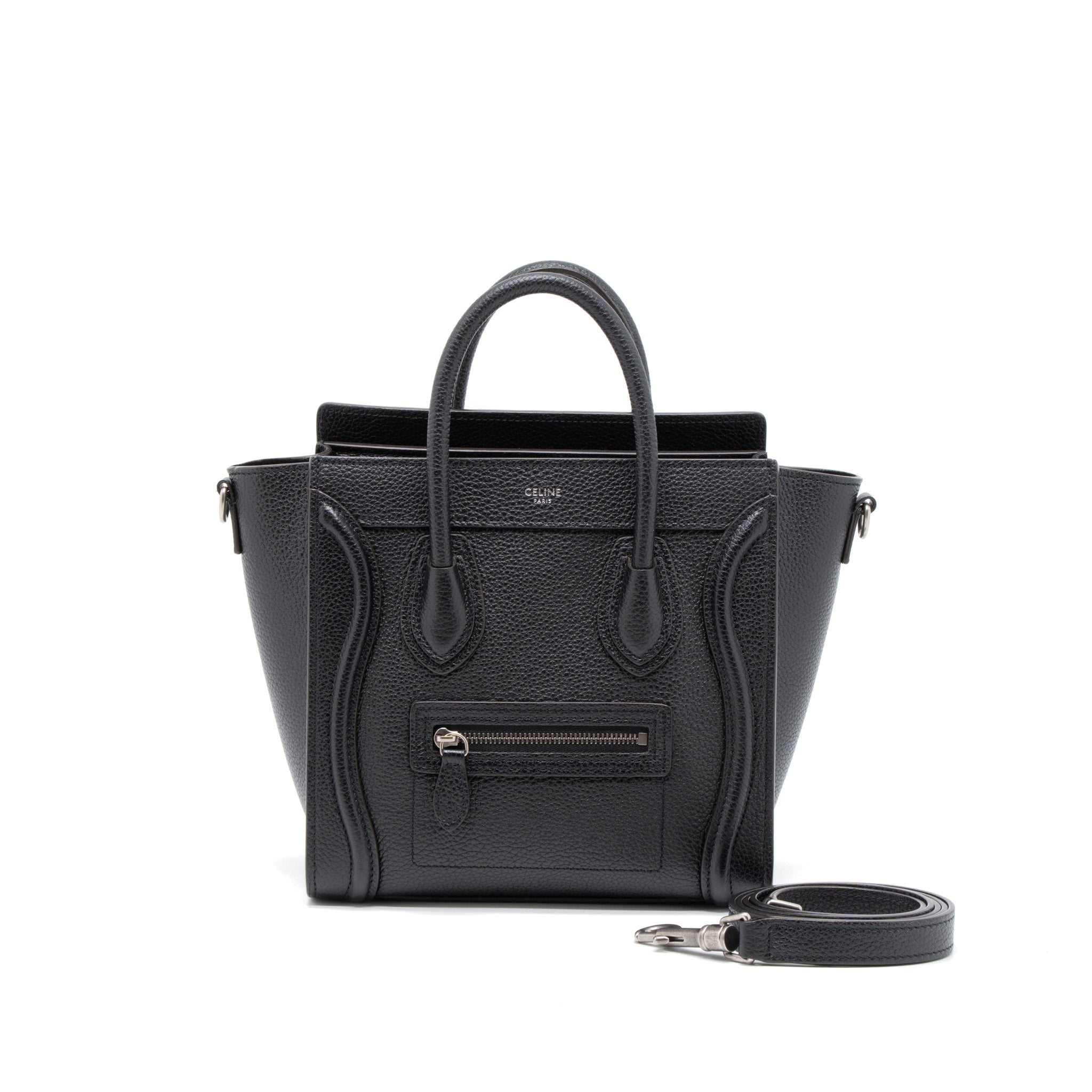 CELINE NANO LUGGAGE BAG CALFSKIN BLACK SHW