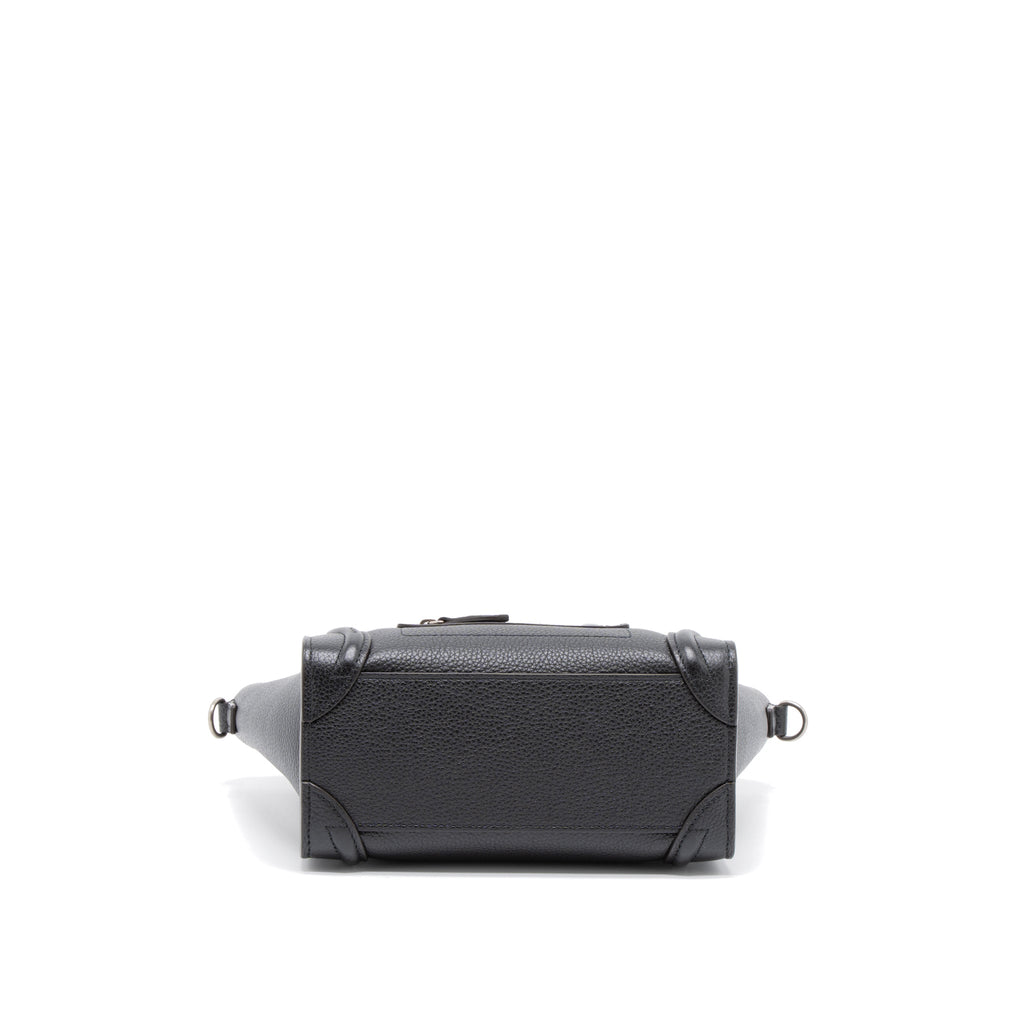 CELINE NANO LUGGAGE BAG CALFSKIN BLACK SHW