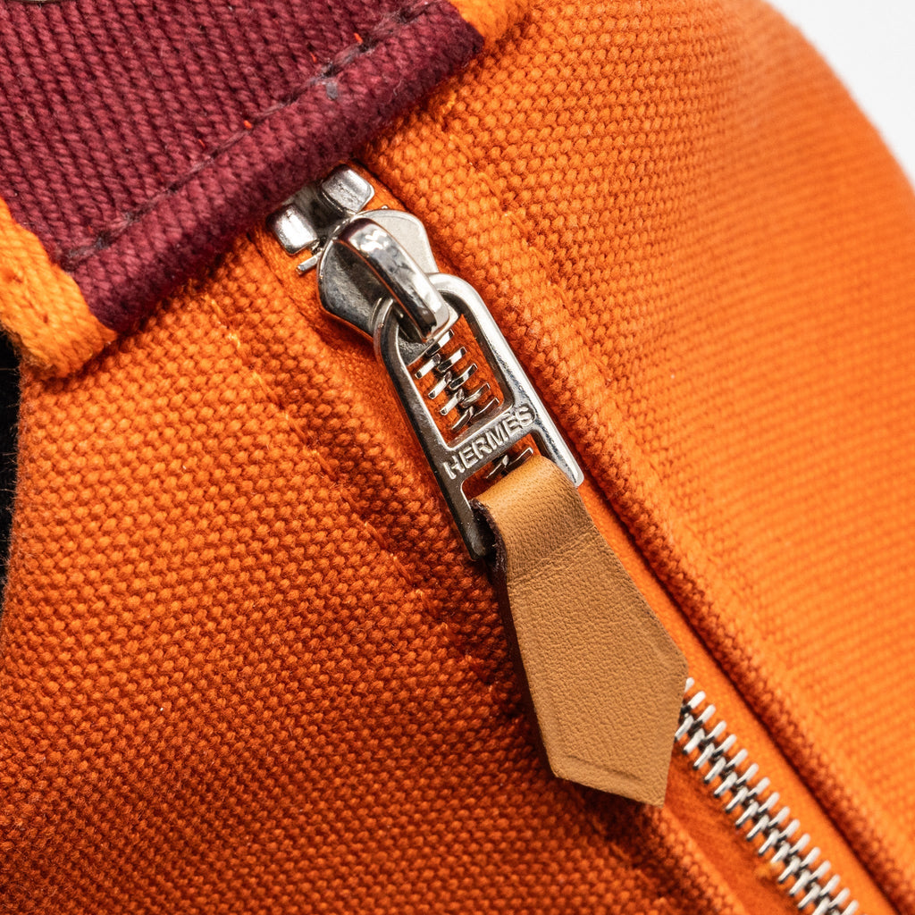 HERMES TROUSSE DE TOILETTE BRIDE A BRAC PM TRAVEL POUCH CANVAS ORANGE FEU SHW