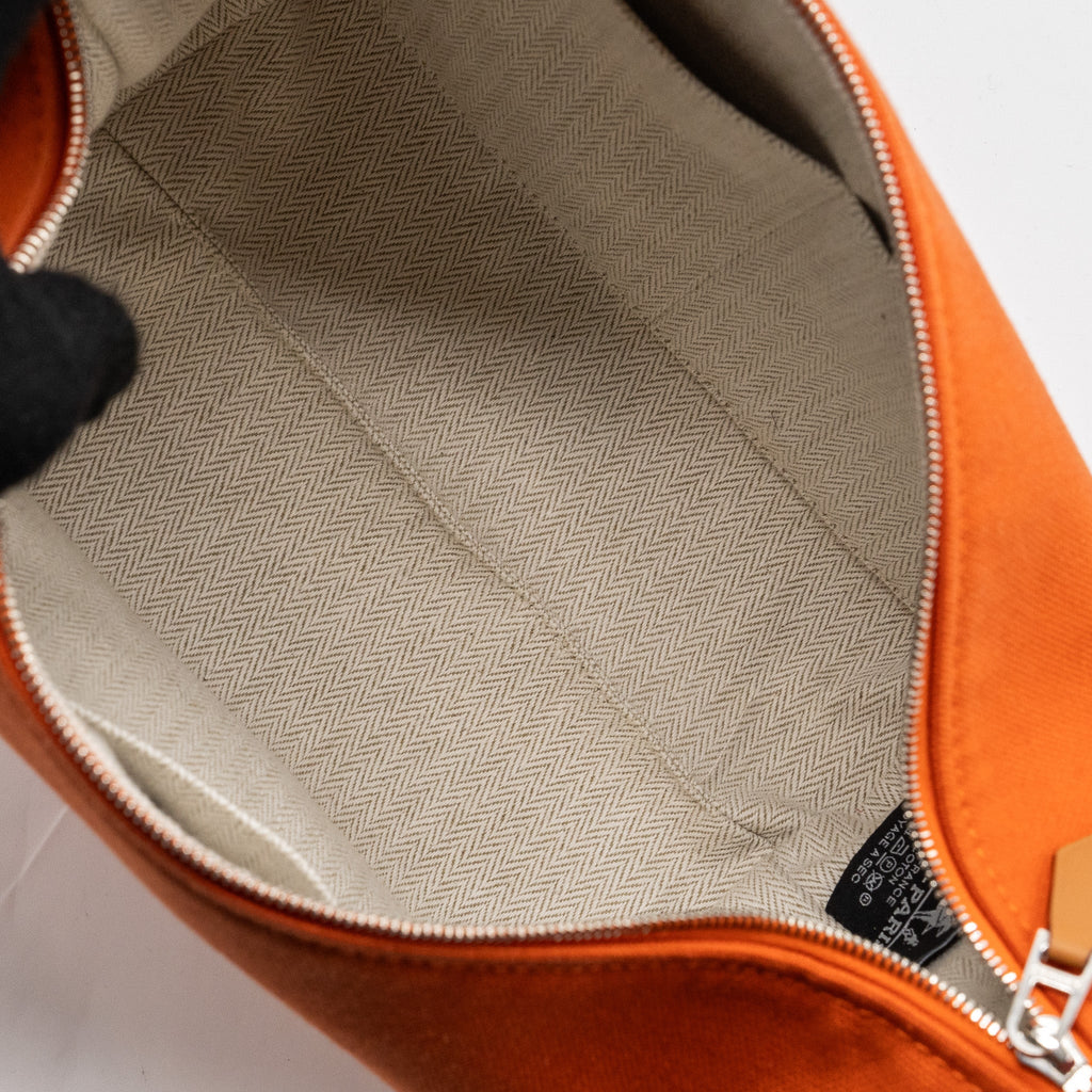 HERMES TROUSSE DE TOILETTE BRIDE A BRAC PM TRAVEL POUCH CANVAS ORANGE FEU SHW