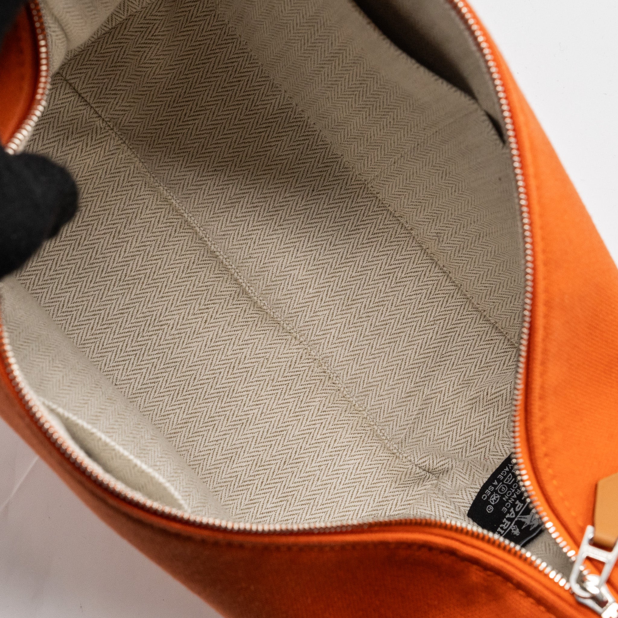 HERMES TROUSSE DE TOILETTE BRIDE A BRAC PM TRAVEL POUCH CANVAS ORANGE FEU SHW
