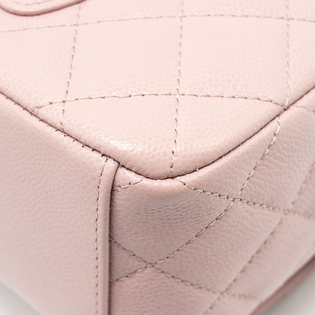 CHANEL 24P CLASSIC MINI BACKPACK CAVIAR LIGHT PINK SHW (MICROCHIP)