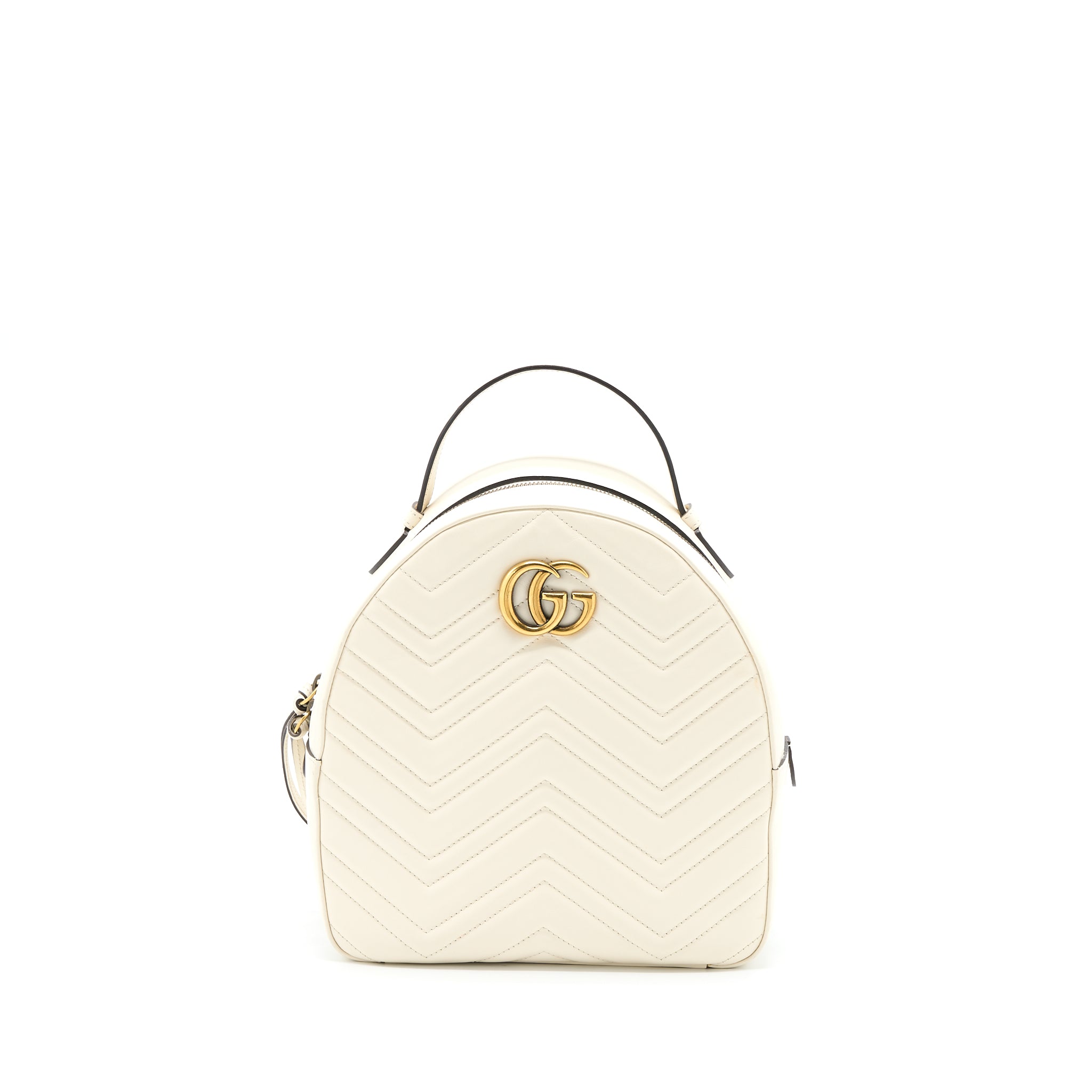GUCCI GG MARMONT BACKPACK CALFSKIN WHITE GHW