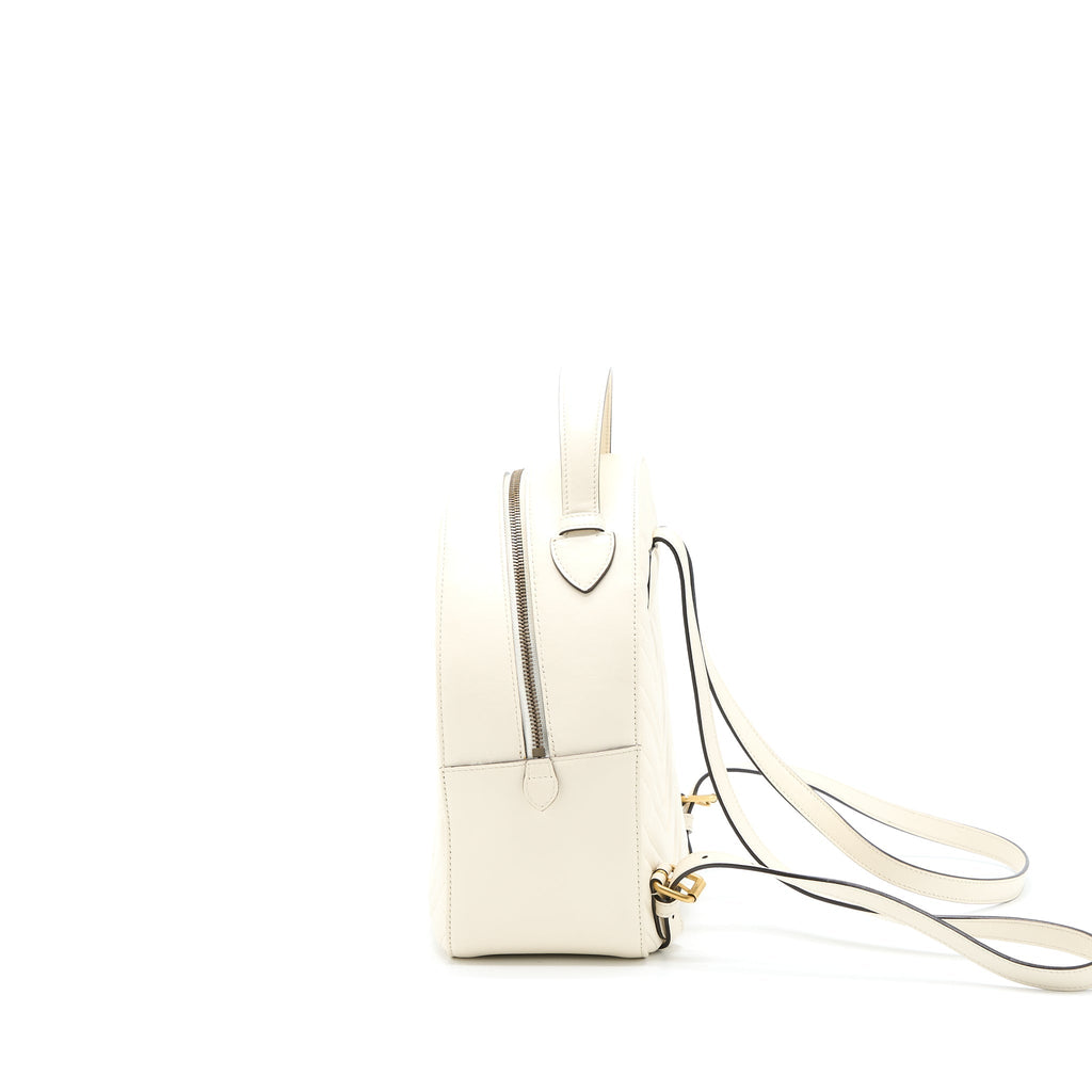 GUCCI GG MARMONT BACKPACK CALFSKIN WHITE GHW