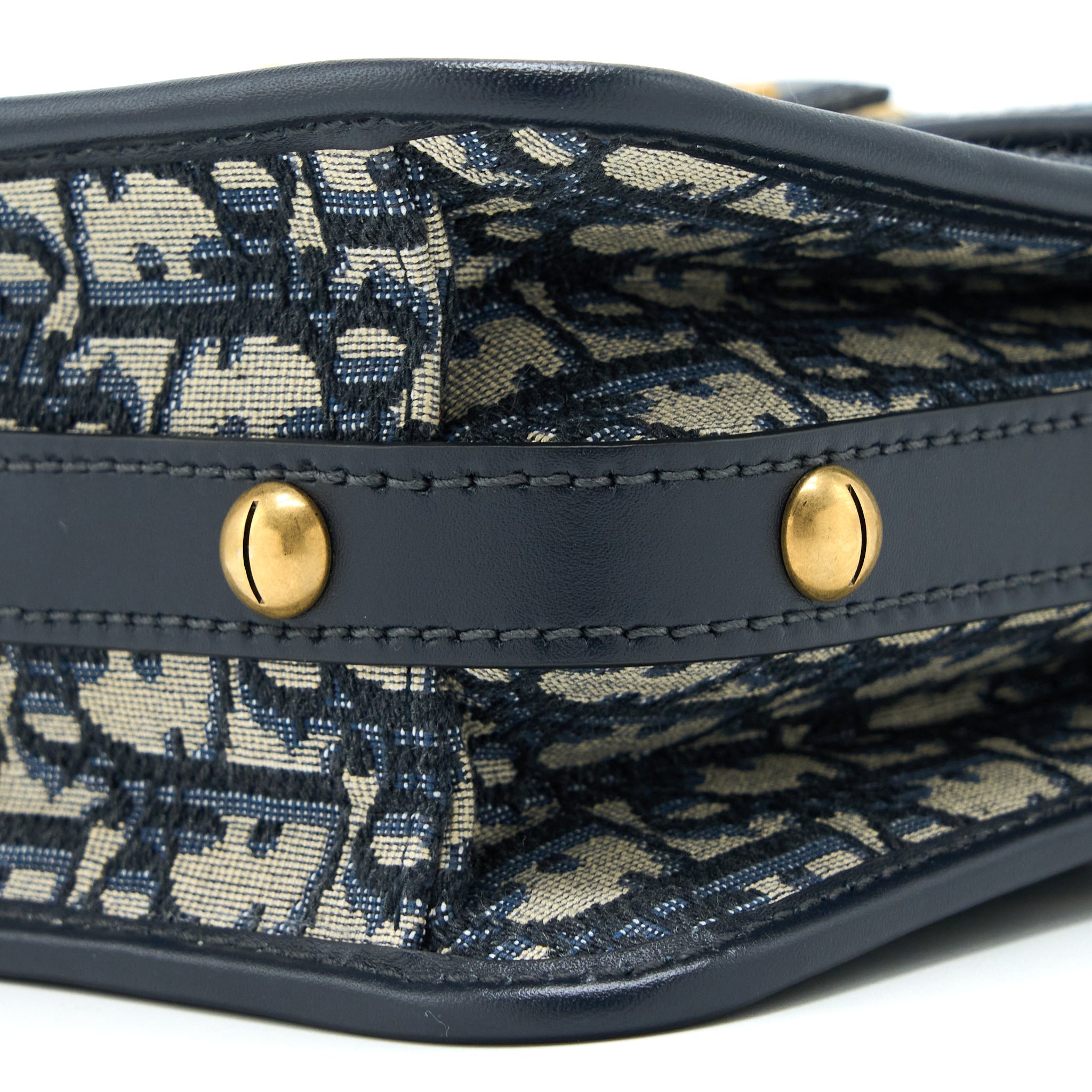 DIOR ADDICT VERTICAL MESSENGER BAG OBLIQUE CANVAS BLUE GHW