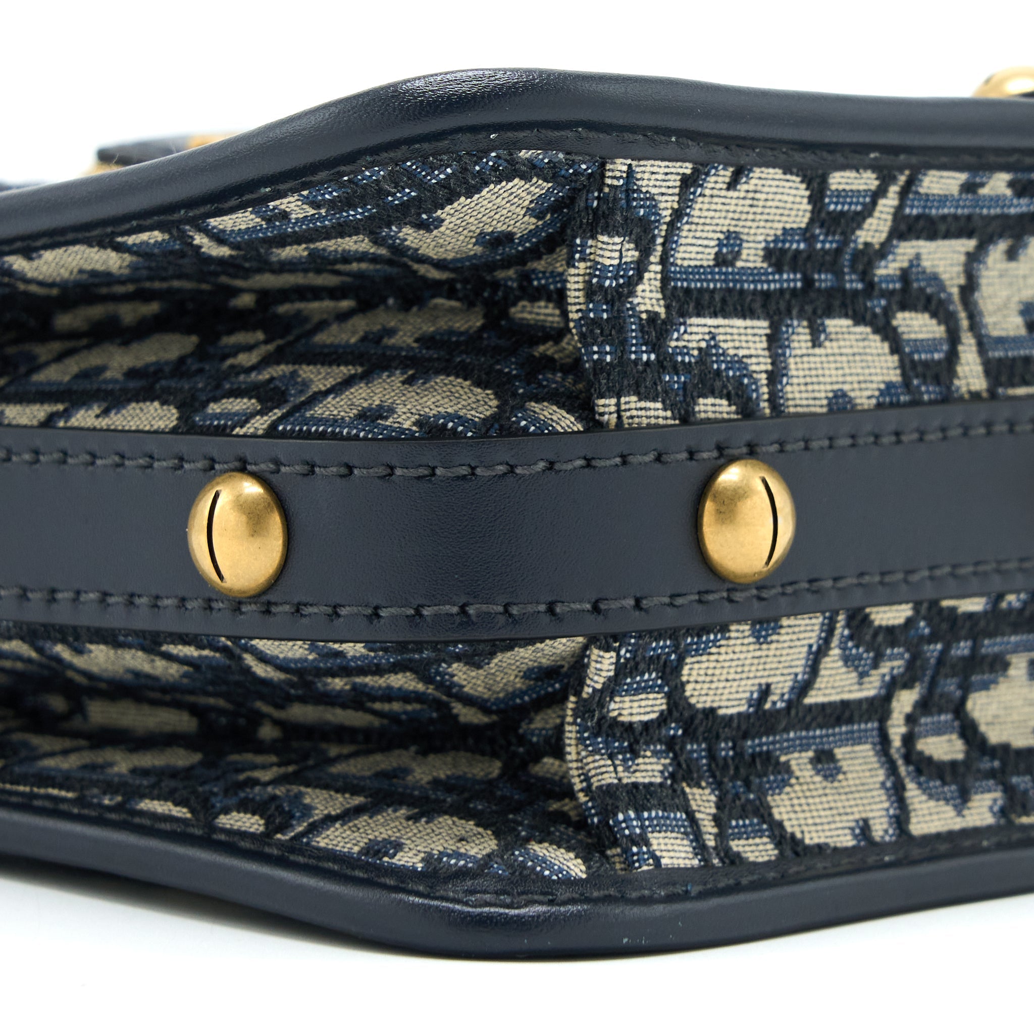 DIOR ADDICT VERTICAL MESSENGER BAG OBLIQUE CANVAS BLUE GHW