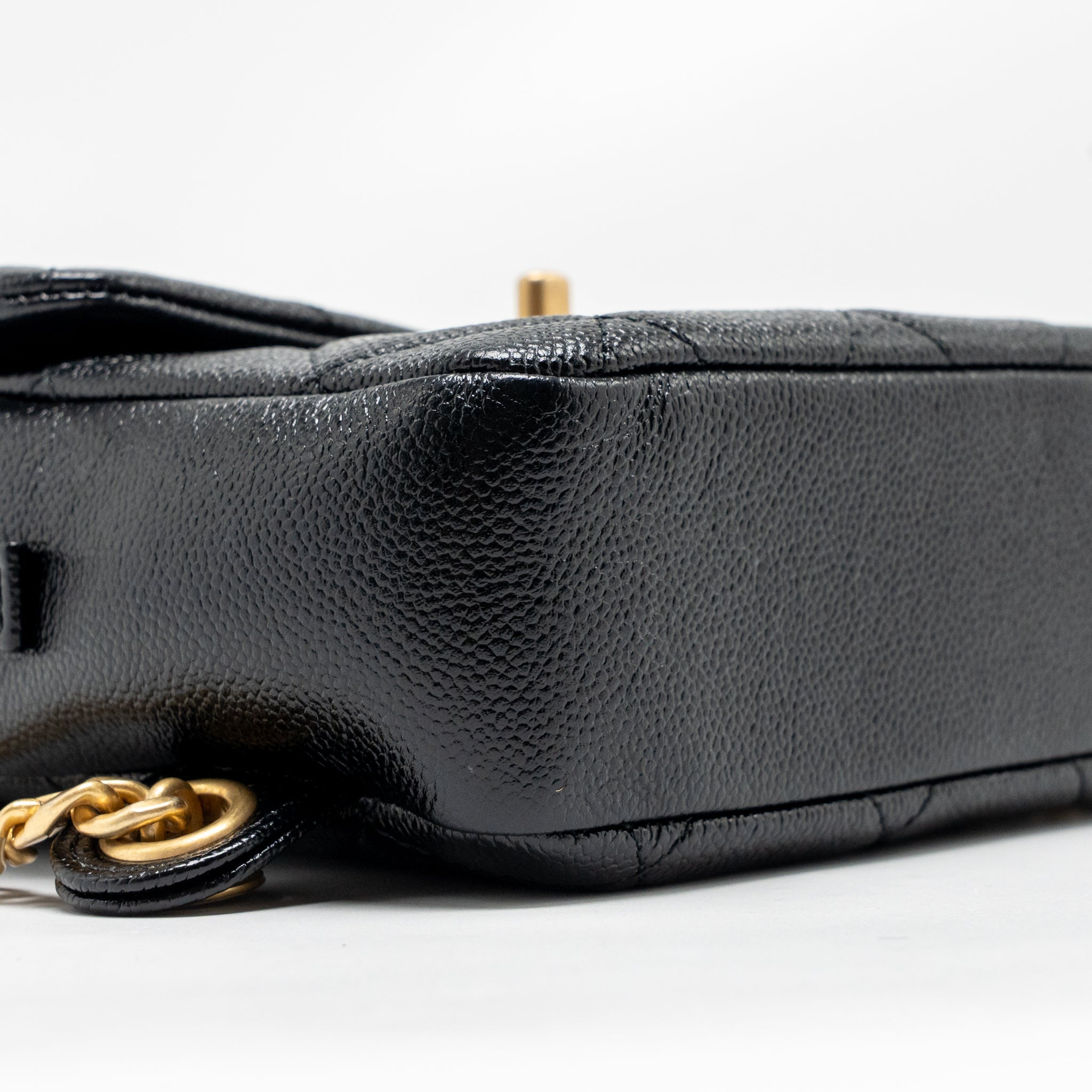 CHANEL QUILTED FLAP BACKPACK CAVIAR BLACK GHW (MICROCHIP)