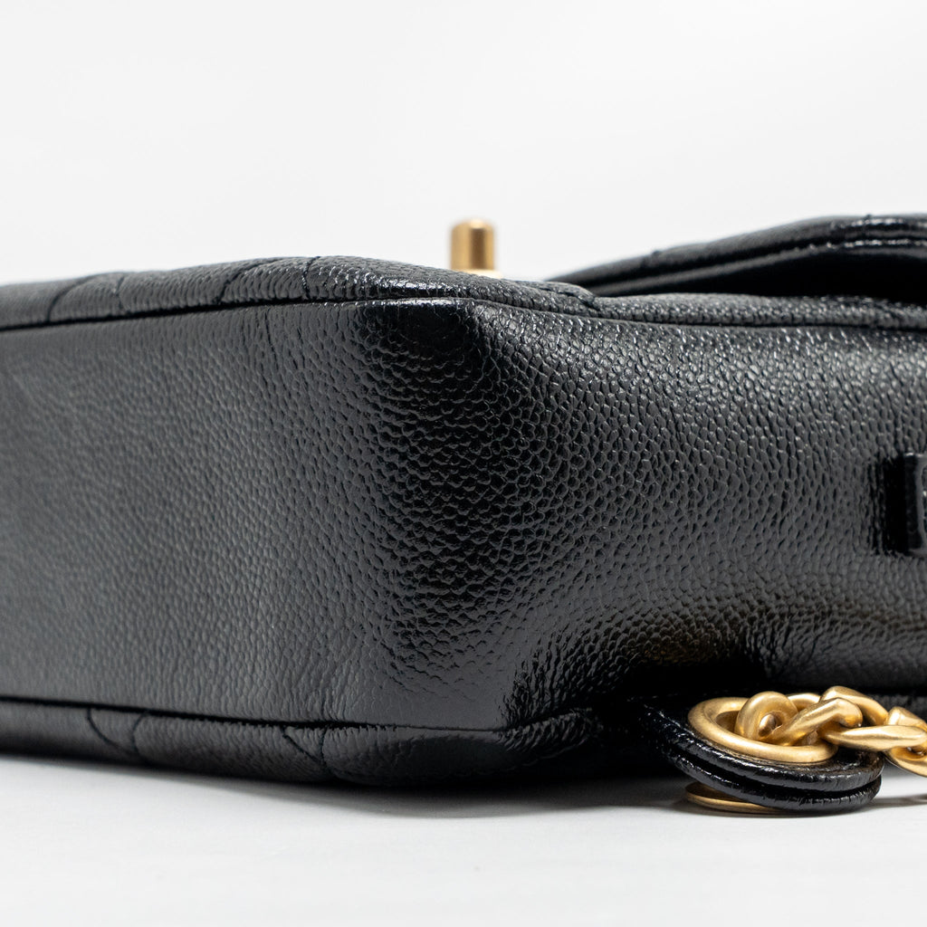 CHANEL QUILTED FLAP BACKPACK CAVIAR BLACK GHW (MICROCHIP)