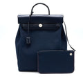 HERMES HERBAG BACKPACK CANVAS/LEATHER DARK BLUE/BLACK SHW