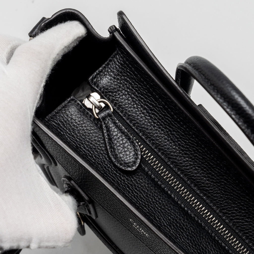 CELINE NANO LUGGAGE BAG CALFSKIN BLACK SHW
