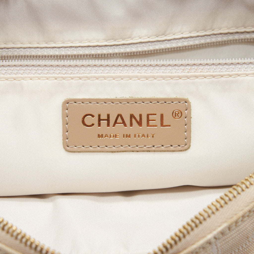 CHANEL VINTAGE TRAVEL LINE BOWLER BAG CANVAS AND LEATHER LGHW