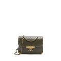 CHANEL MESSENGER FLAP BAG LAMBSKIN OLIVE GREEN RUTHENIUM GHW