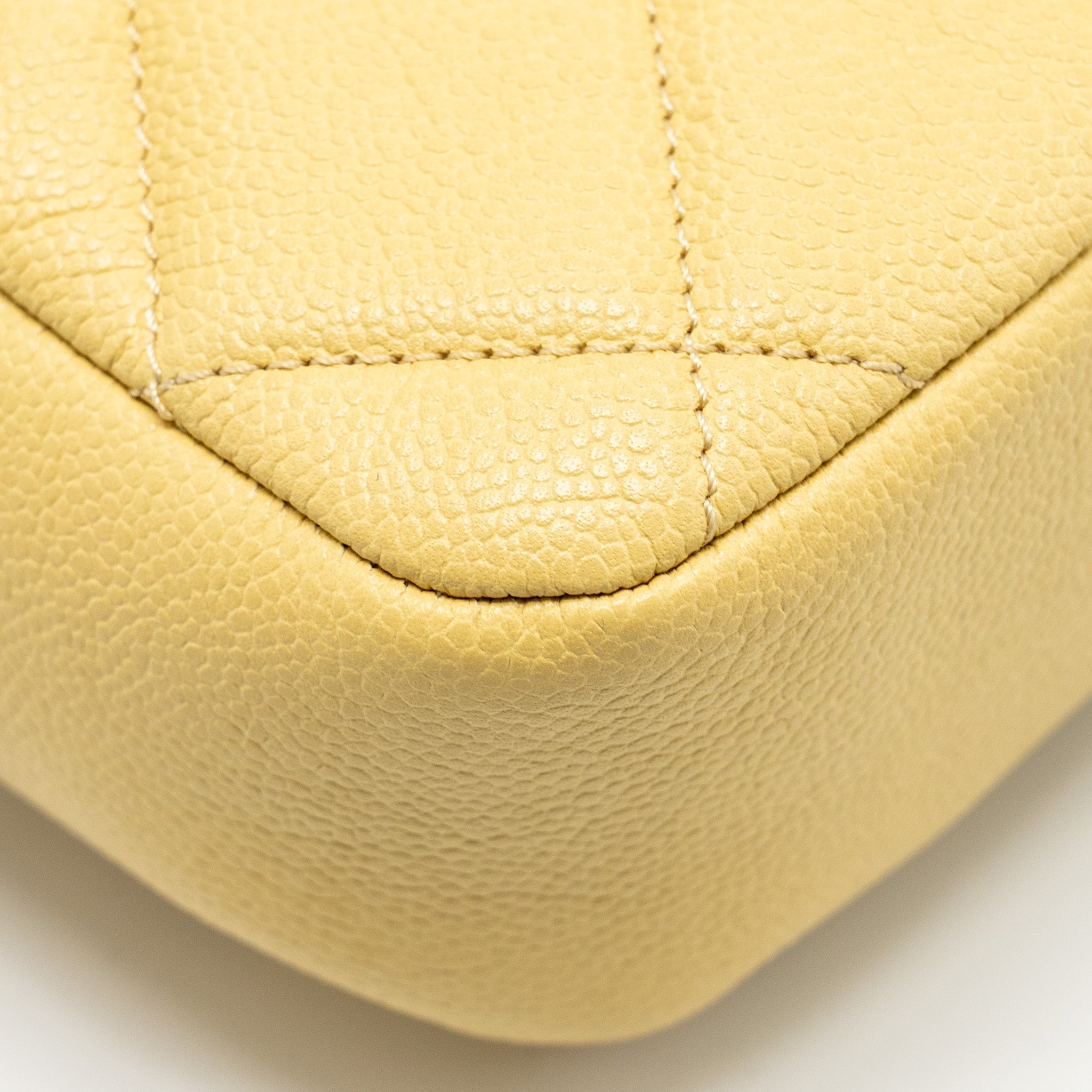 CHANEL 22P QUILTED FLAP BACKPACK CAVIAR LIGHT YELLOW GHW (MICROCHIP)