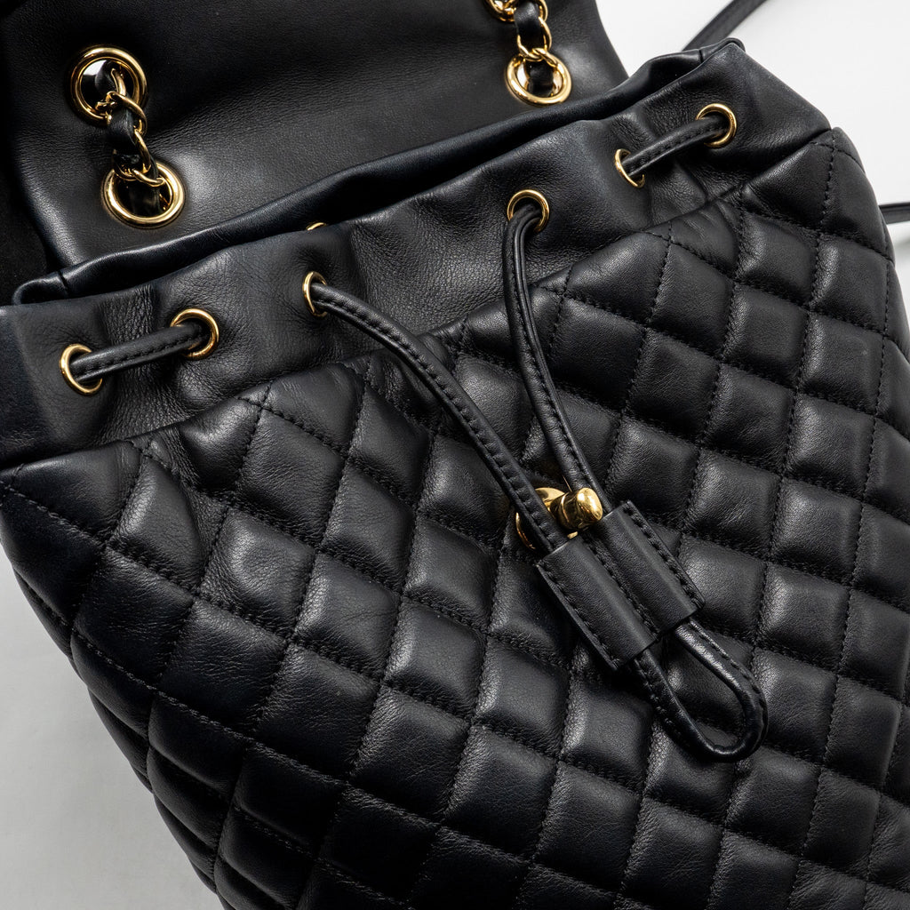 CHANEL SMALL URBAN SPIRIT QUILTED BACKPACK CALFSKIN BLACK GHW