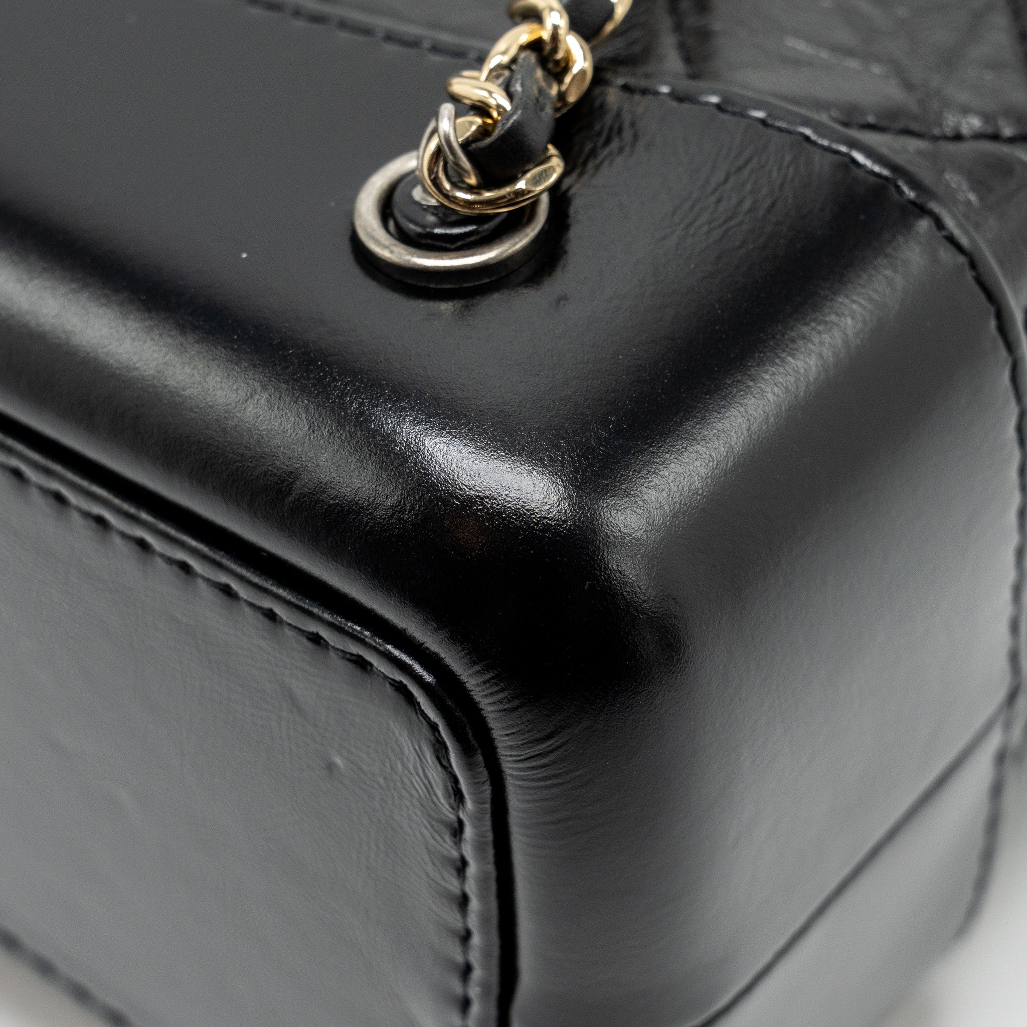 CHANEL SMALL GABRIELLE BACKPACK AGED CALFSKIN BLACK MULTICOLOUR COLOUR HARDWARE (MICROCHIP)