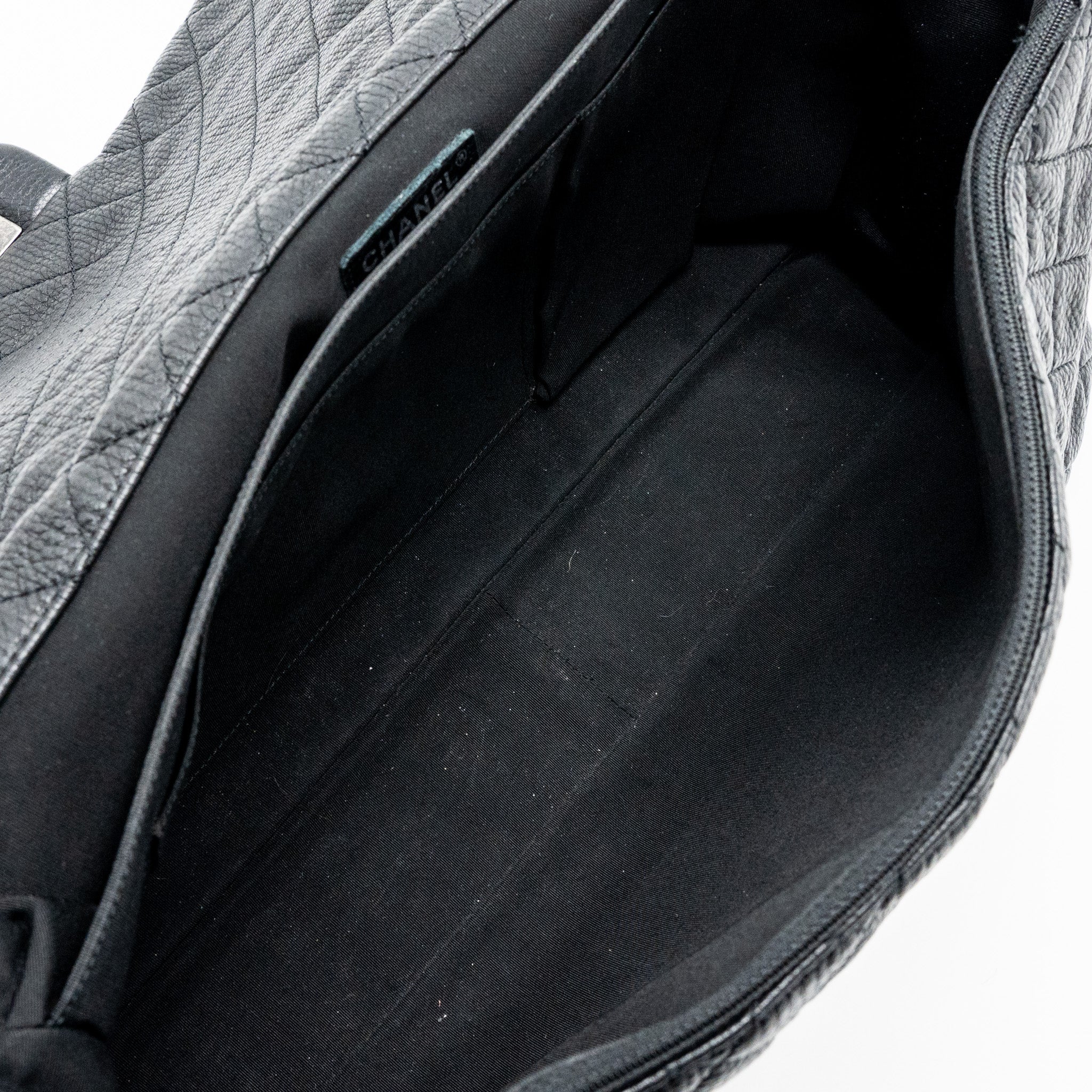 CHANEL XXL CLASSIC TRAVEL FLAP CALFSKIN BLACK RUTHENIUM HARDWARE
