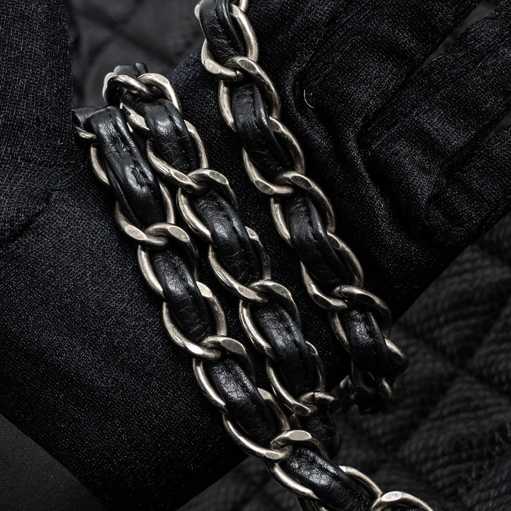 CHANEL XXL CLASSIC TRAVEL FLAP CALFSKIN BLACK RUTHENIUM HARDWARE