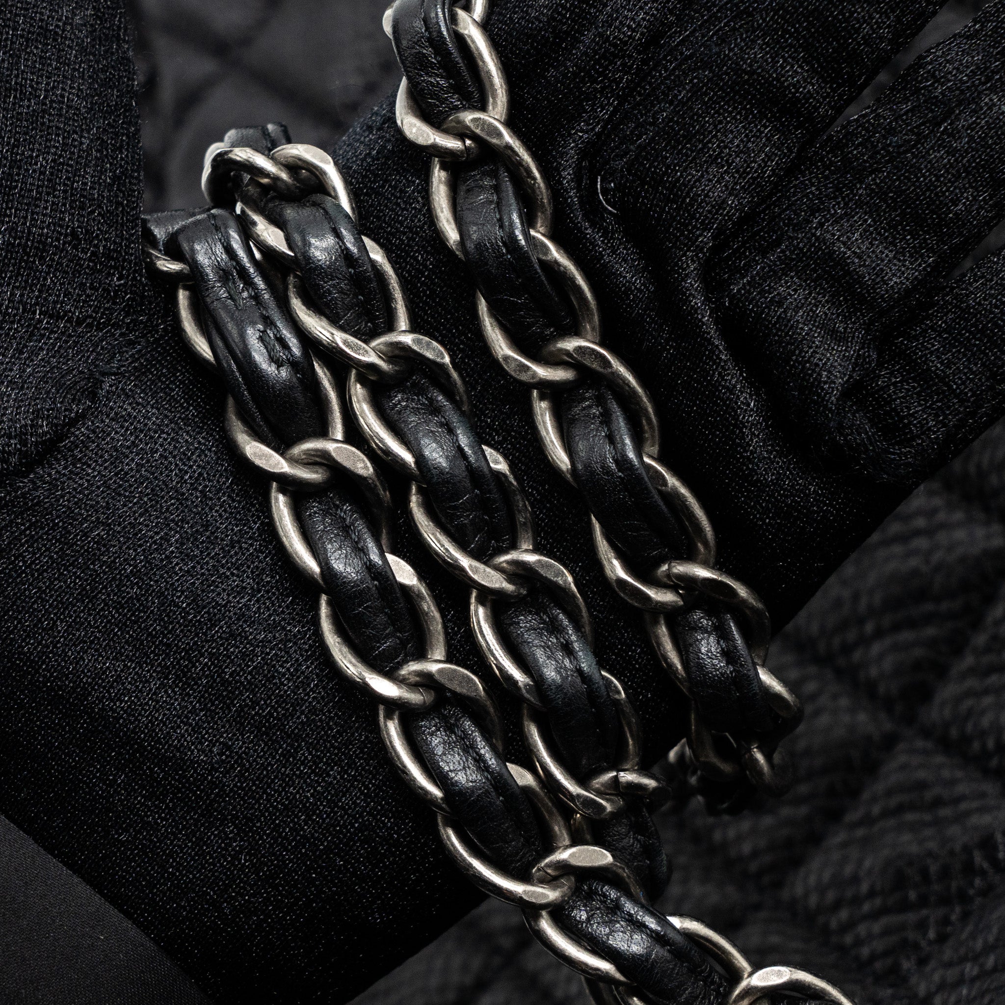 CHANEL XXL CLASSIC TRAVEL FLAP CALFSKIN BLACK RUTHENIUM HARDWARE