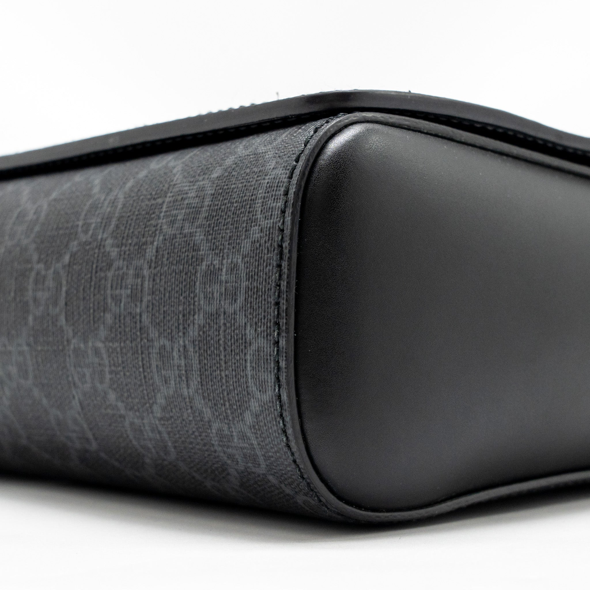 GUCCI MESSENGER BAG GG SUPREME CANVAS BLACK MULTICOLOUR STRAP SHW