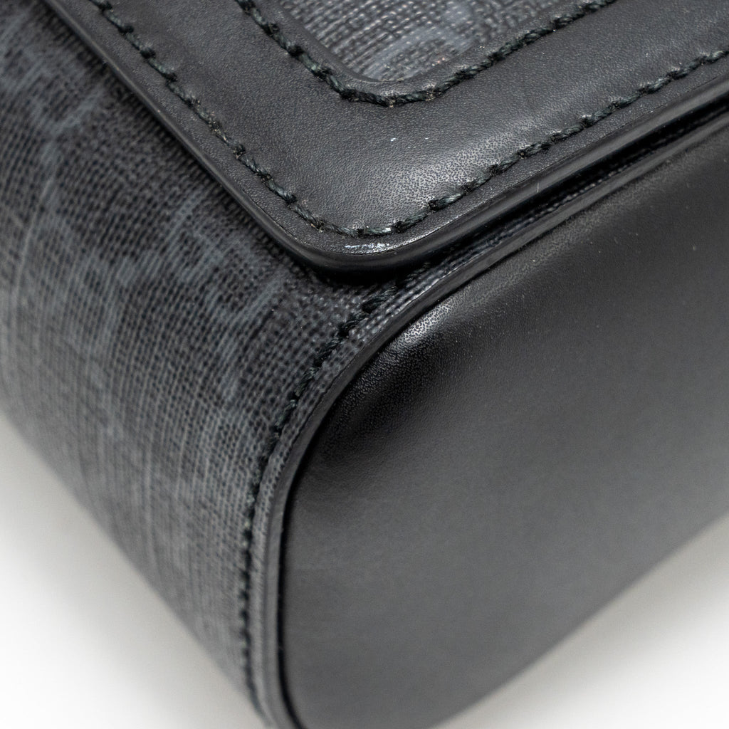 GUCCI MESSENGER BAG GG SUPREME CANVAS BLACK MULTICOLOUR STRAP SHW