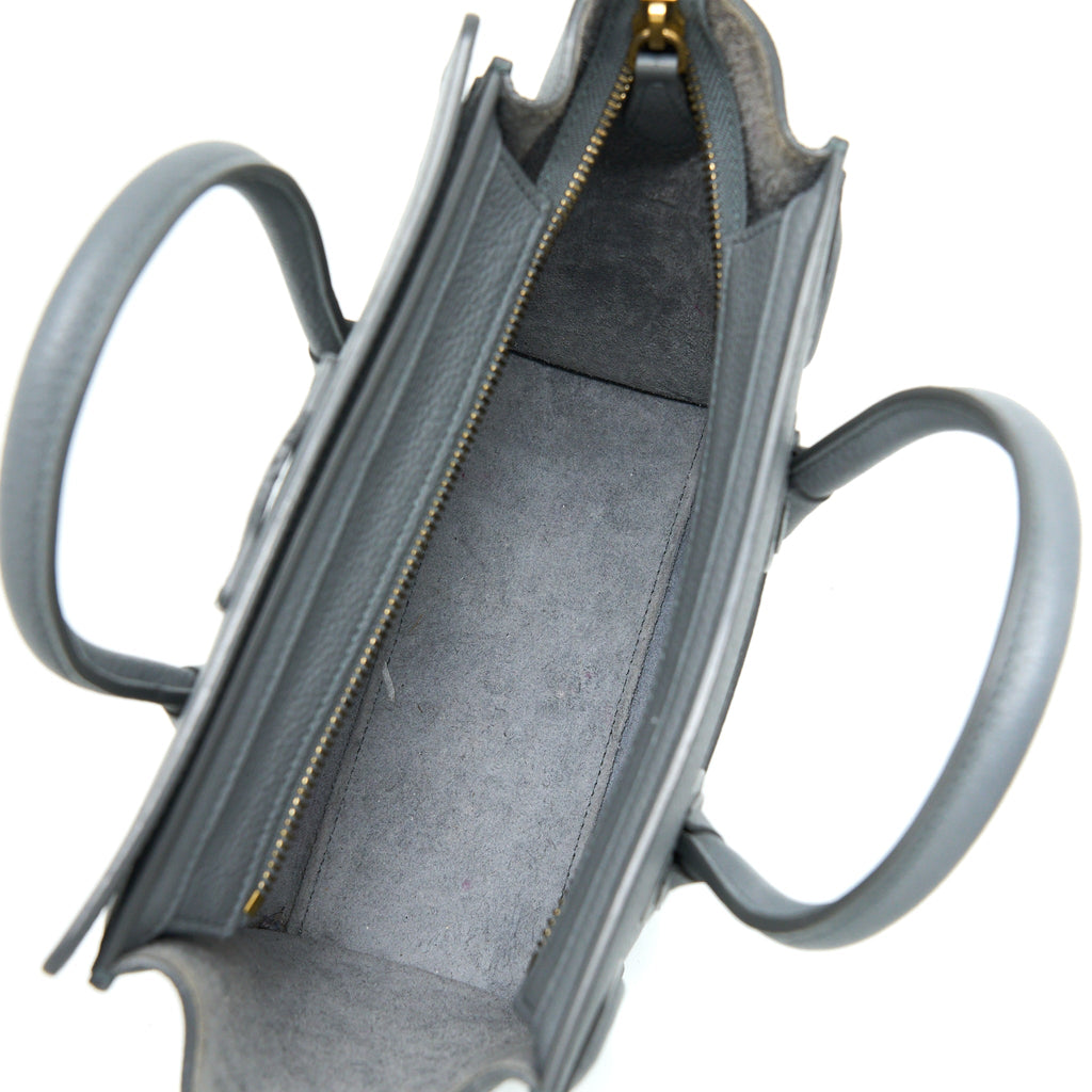 CELINE NANO LUGGAGE BAG GREY GHW
