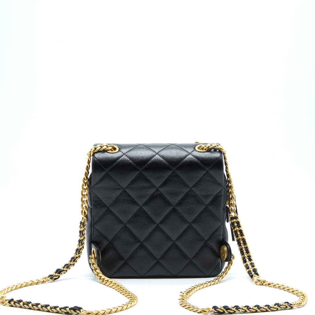 CHANEL 22P FLAP BACKPACK CAVIAR BLACK GHW