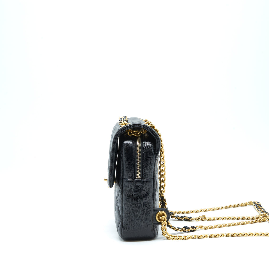 CHANEL 22P FLAP BACKPACK CAVIAR BLACK GHW