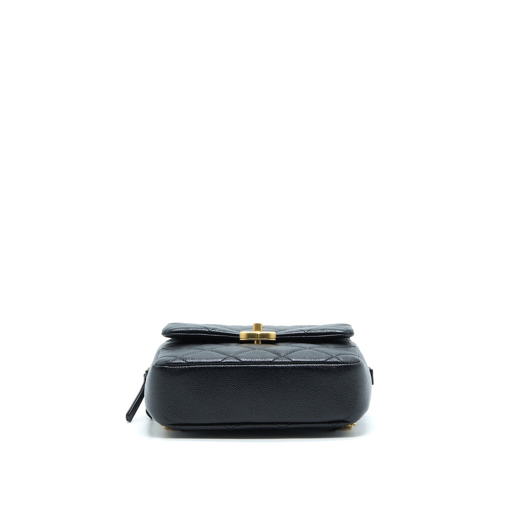 CHANEL 22P FLAP BACKPACK CAVIAR BLACK GHW
